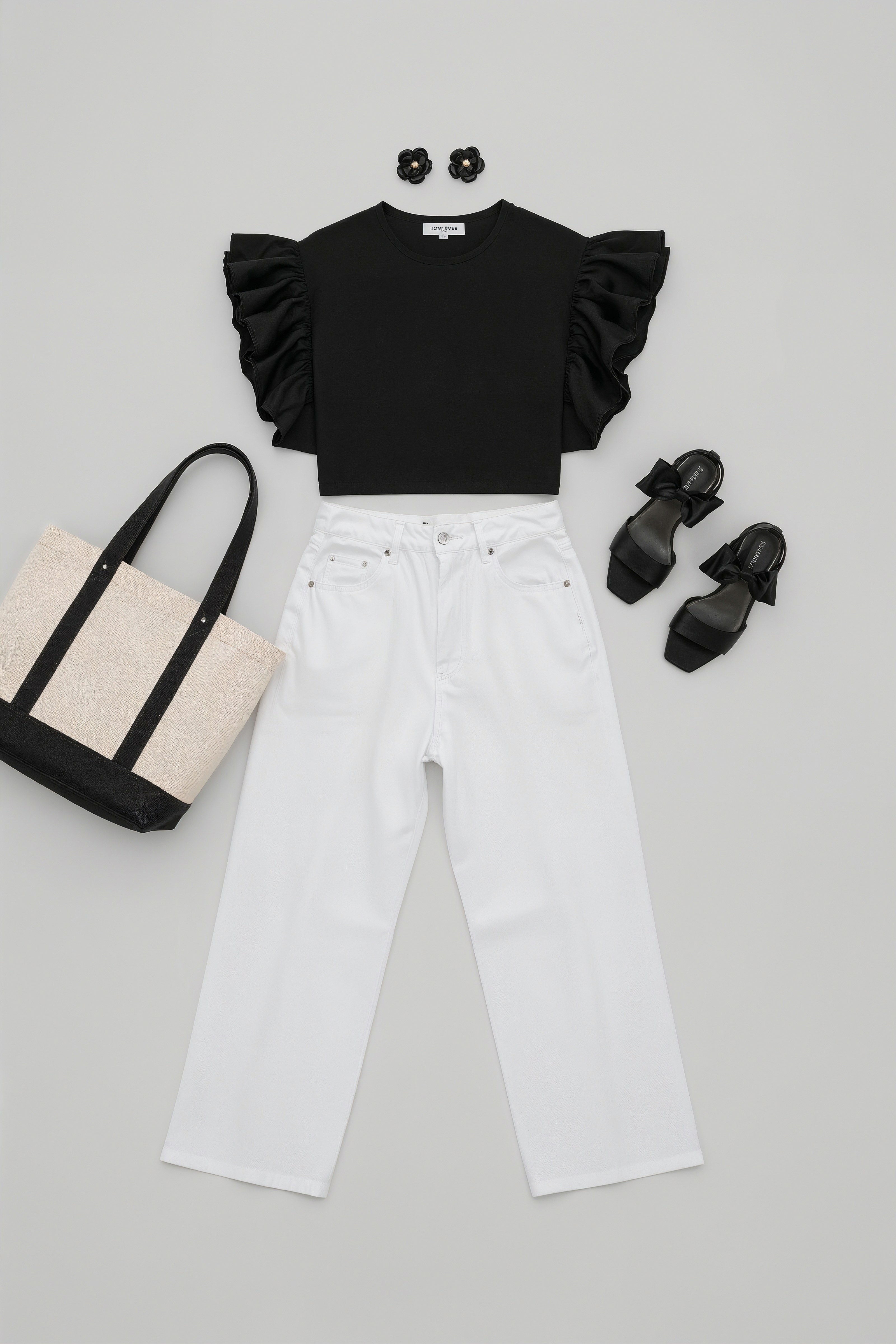 Spring 2026 Capsule Wardrobe: Ruffled Top & White Jeans Combo