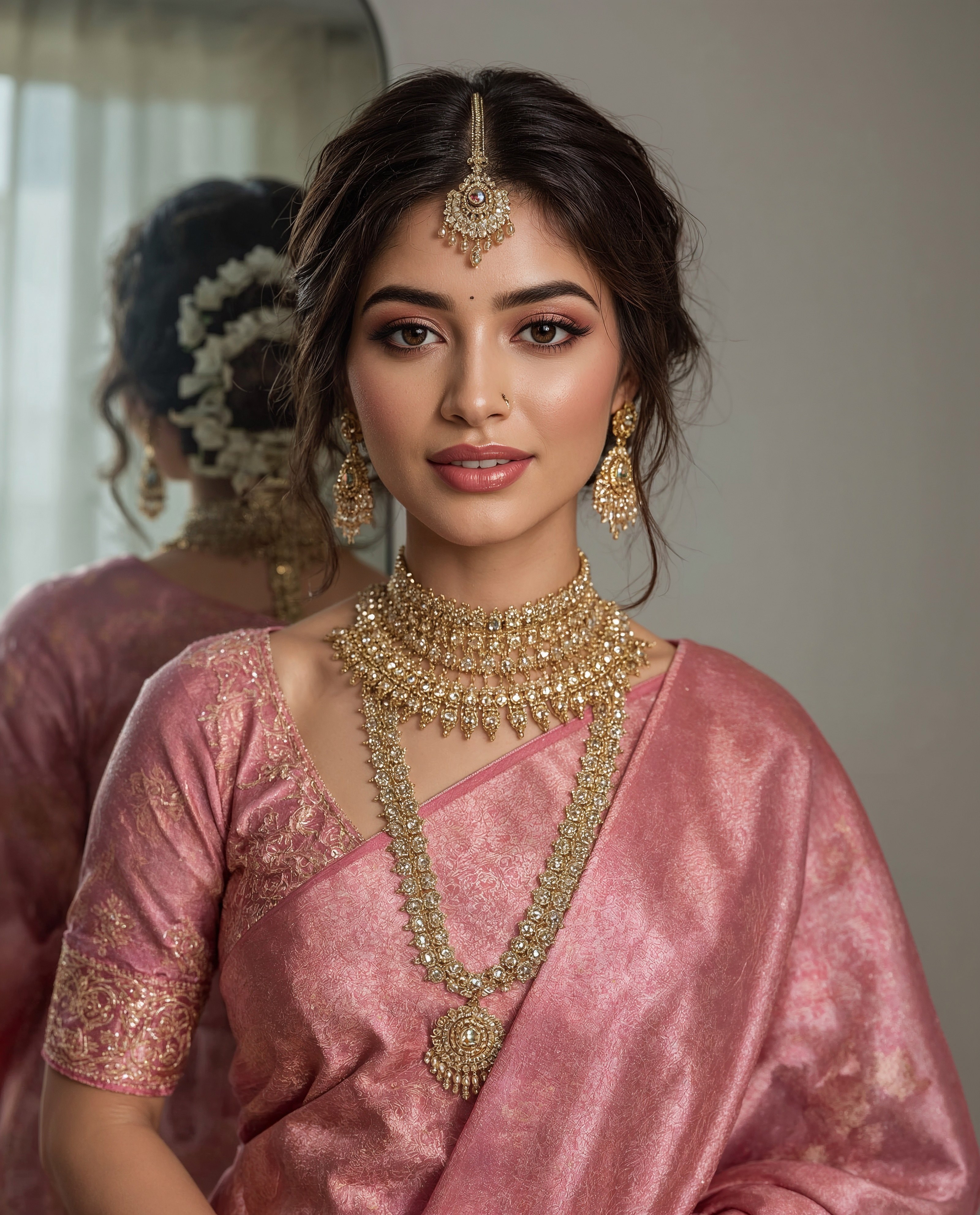 Stunning Indian Wedding Hairstyle Updo for Sarees & Bridal Blouse Designs