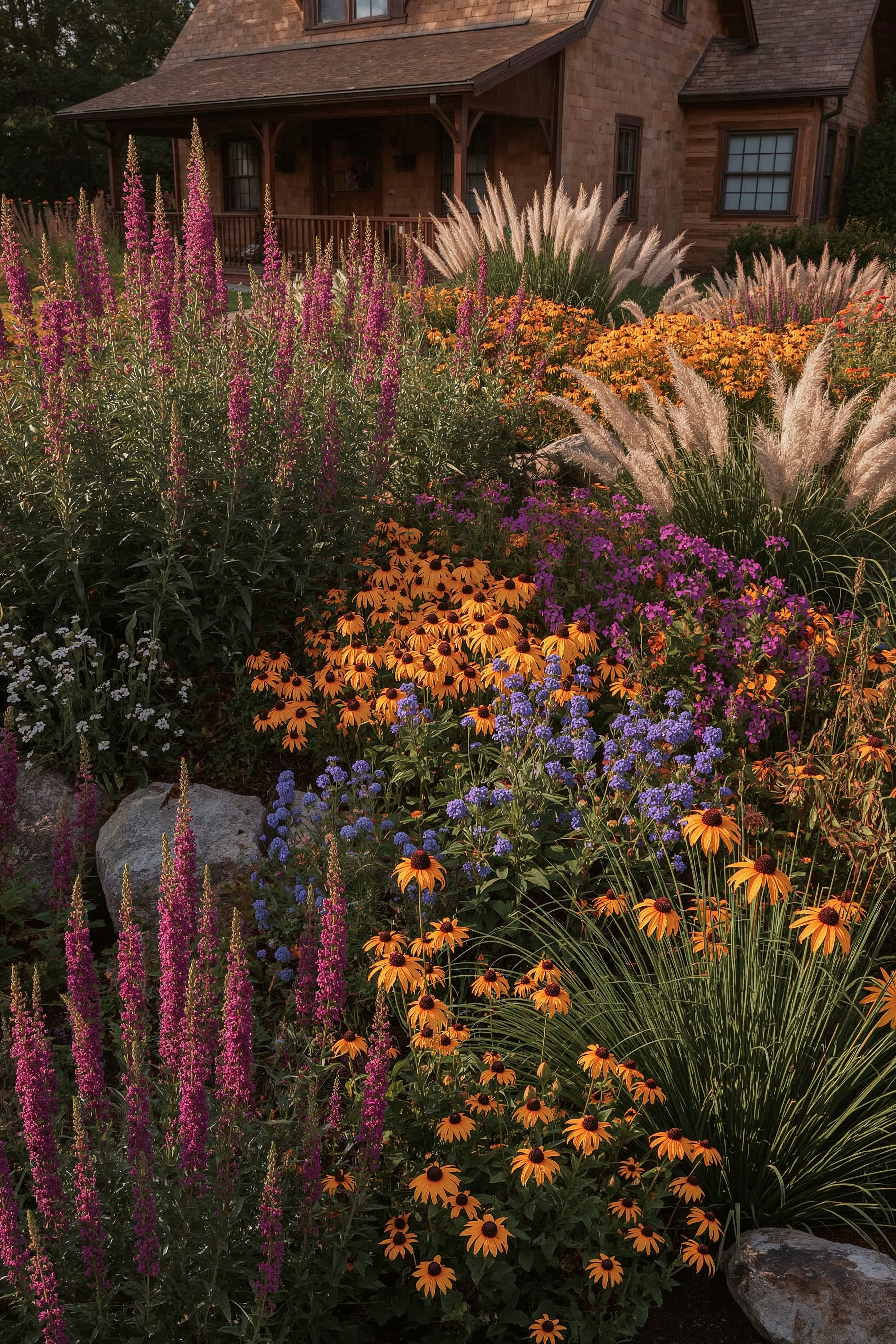 Vibrant Cottage Garden: Colorful Front Yard Landscaping