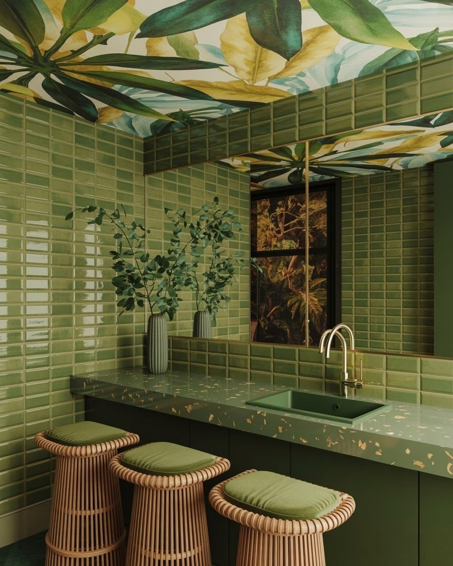 Tropical Coastal Bathroom & Bar: Aesthetic Design Inspiration