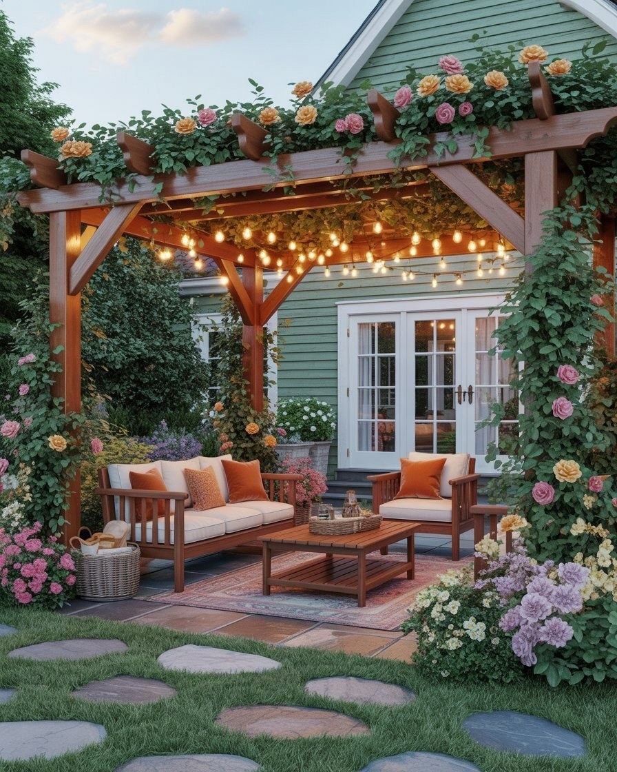 Floral Backyard Pergola: Creating a Beautiful Aesthetic House Oasis