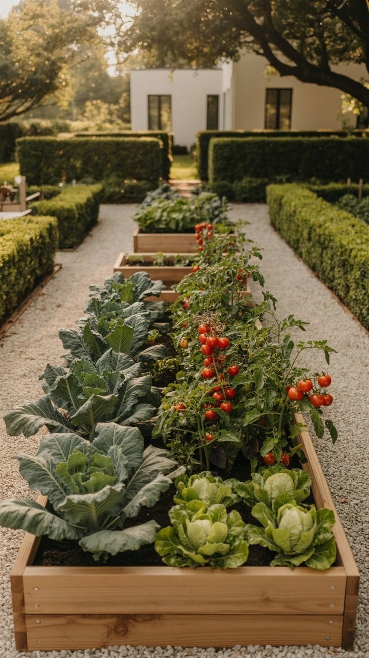 Stunning Raised Garden Bed Backyard Layouts & Garden Paths