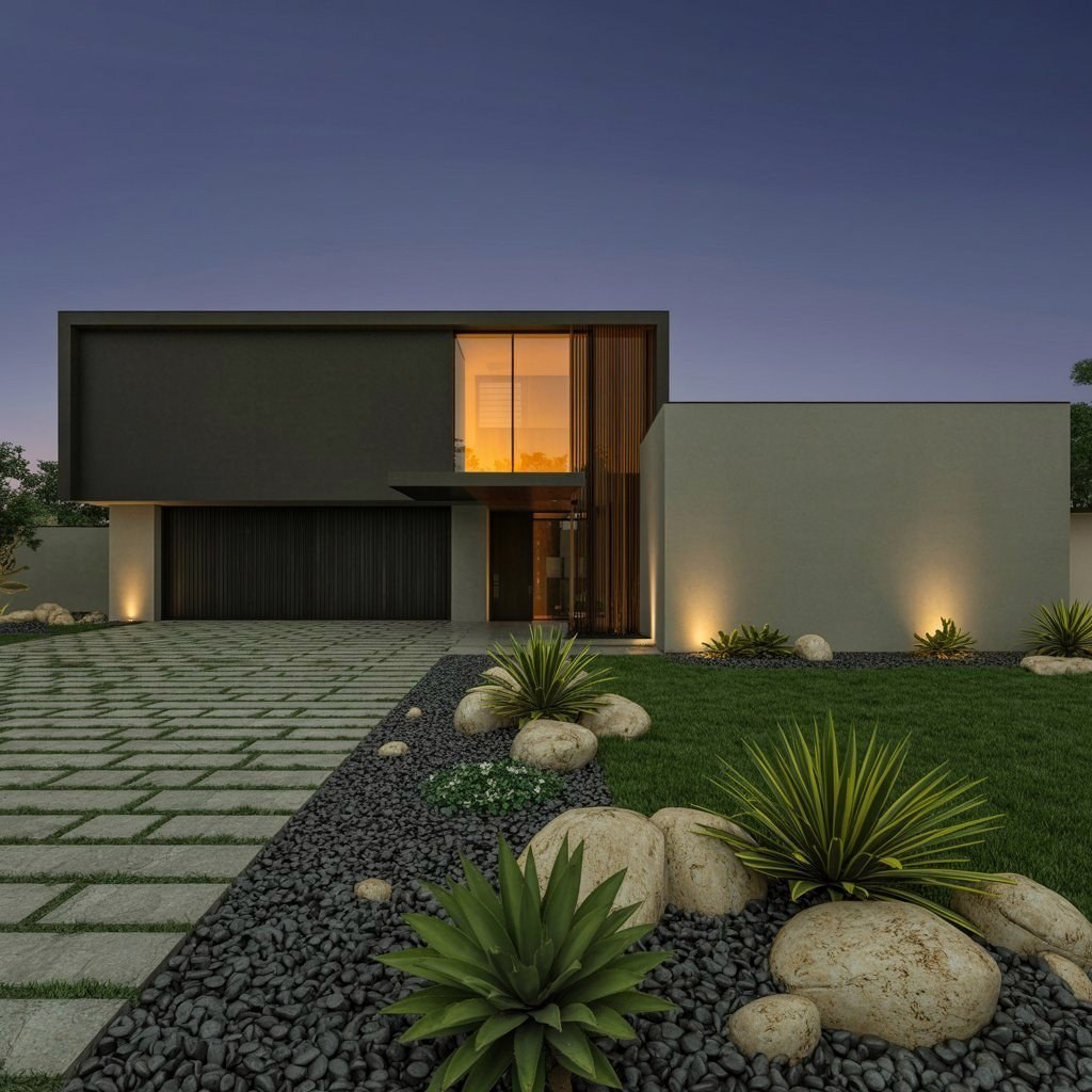 Modern Frontyard Landscaping: Solarium & Conservatory Style