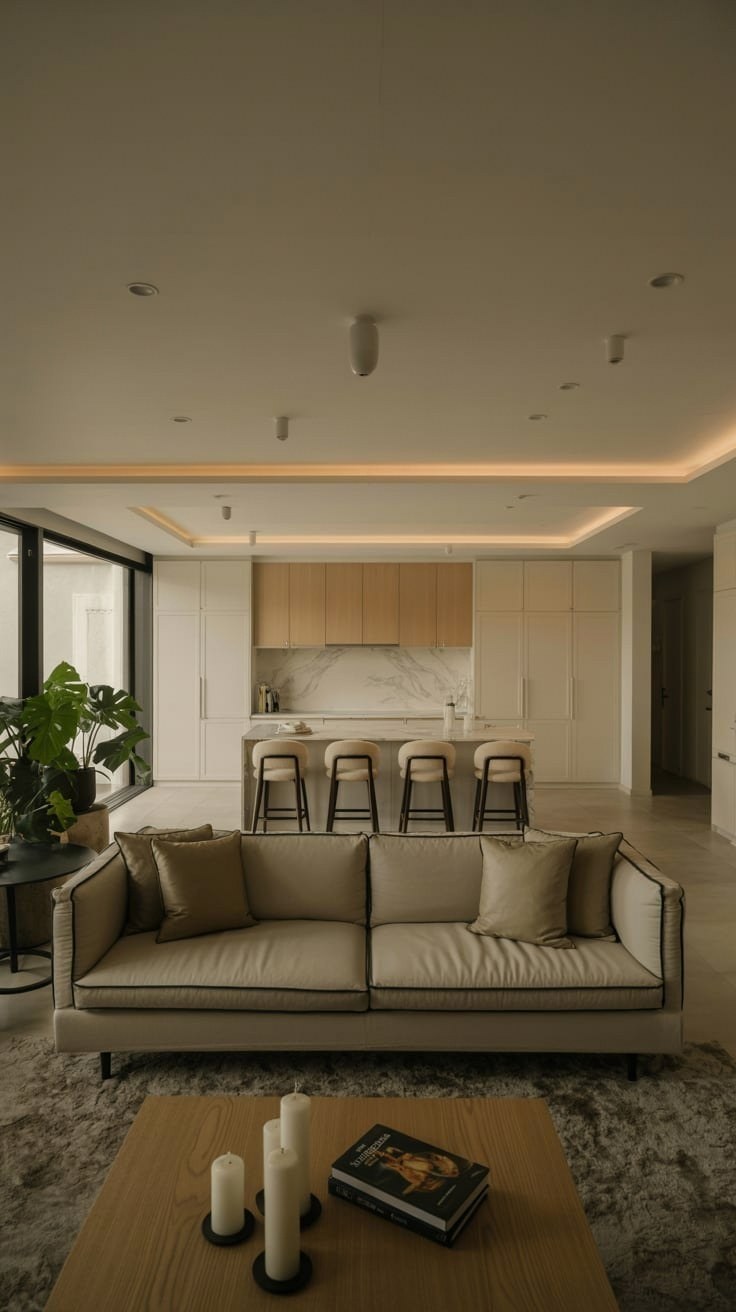 Minimalist Living Room Designs for Small Spaces & Kitchen Combos