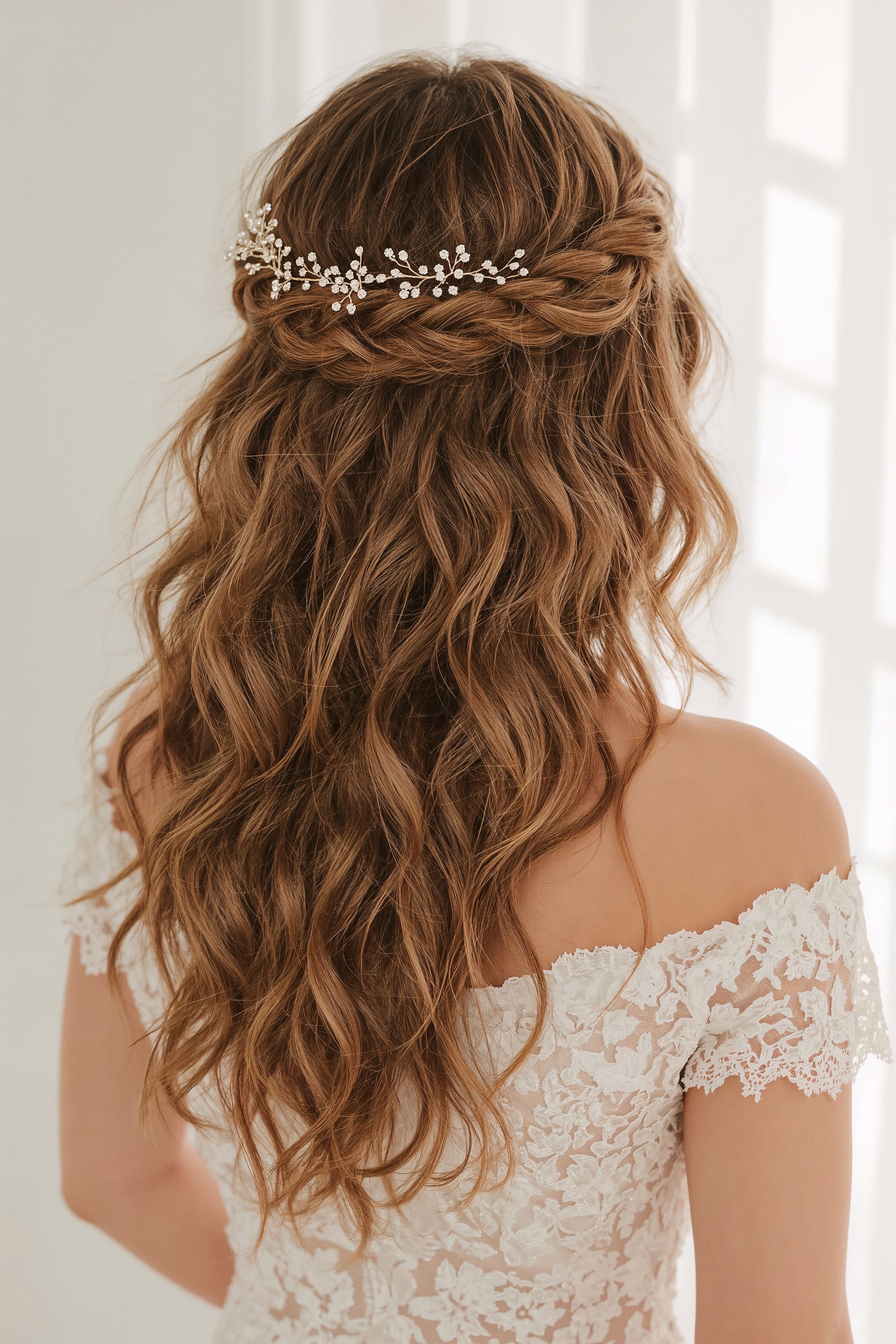 Timeless Half Up Curly Hair: Your Perfect Wedding Day Style