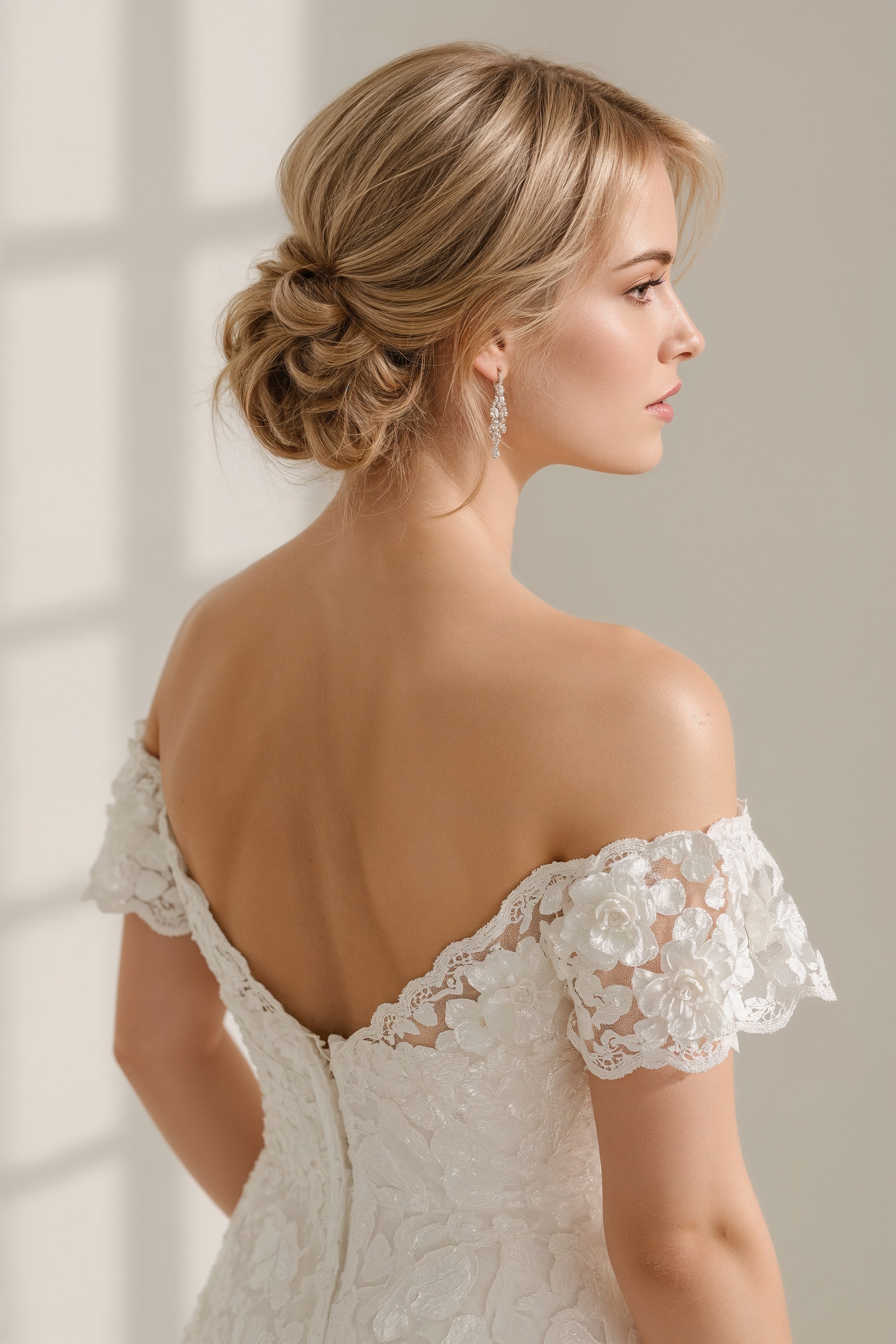 Classy Low Bun Updo: Sophisticated Wedding Hairstyle for Brides & Guests