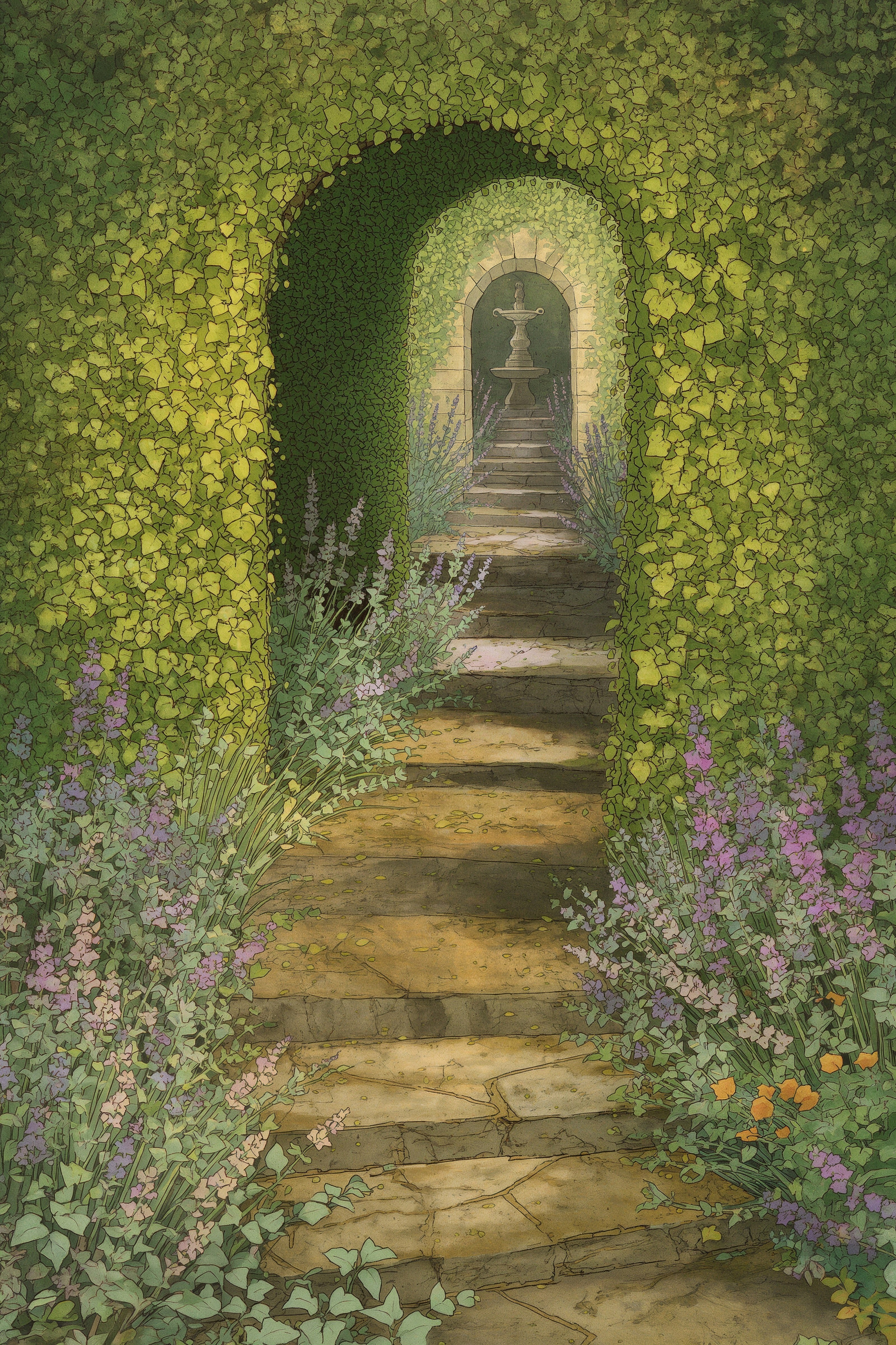 Fairytale Garden Landscape: Whimsical Art for Your Vision Board