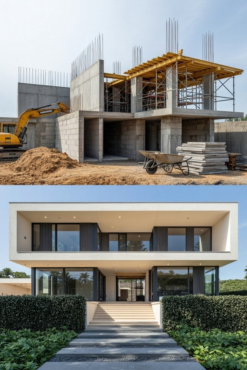 Modern House Construction: From Blueprint to Luxury Exterior