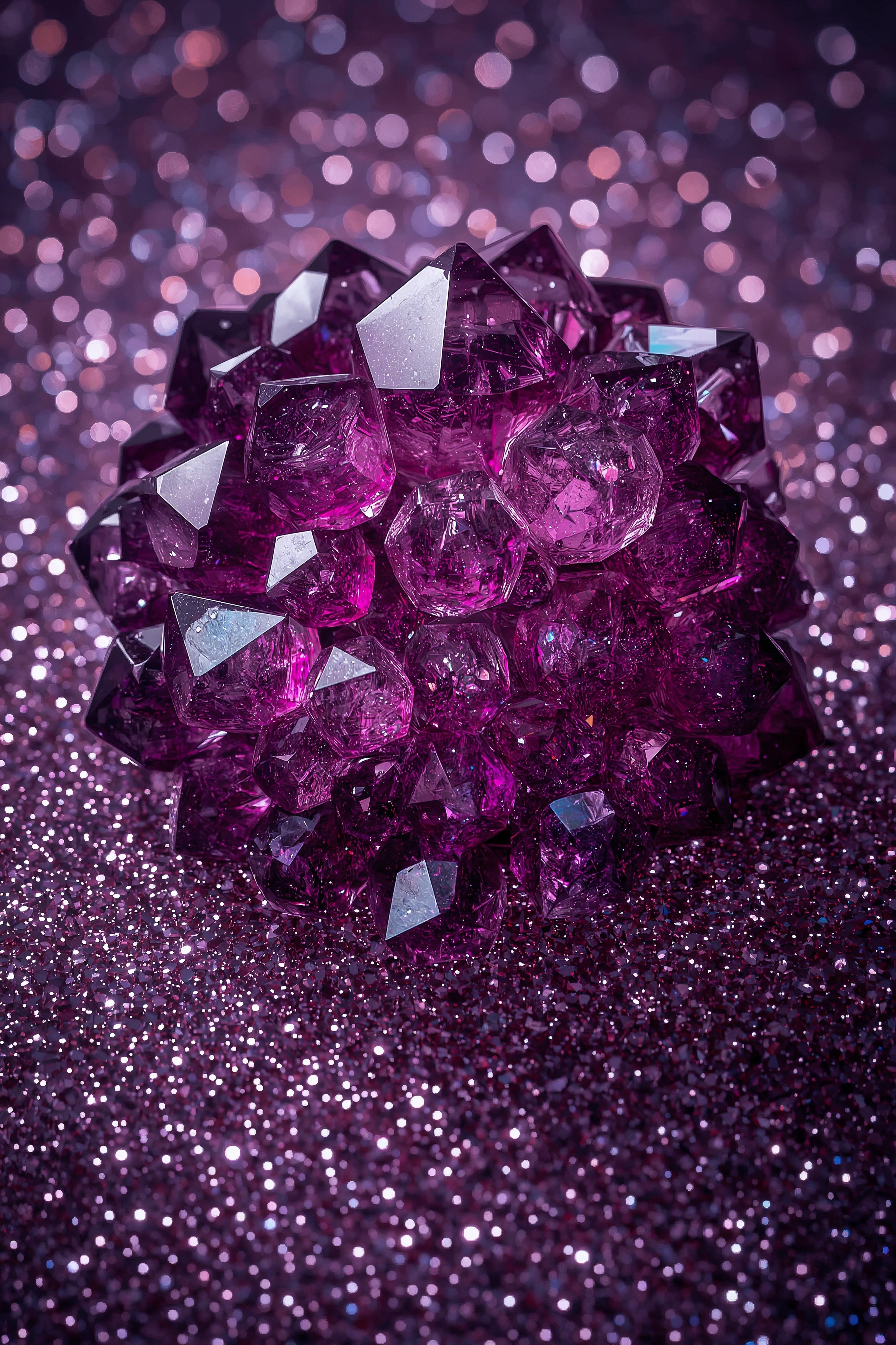 Dazzling Crystal Glitter: Iridescent Gemstone Phone Backgrounds
