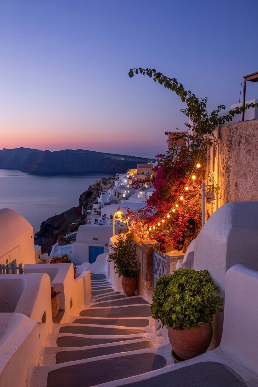 Enchanting Santorini Nights: Luxury Villas Under Twilight Skies