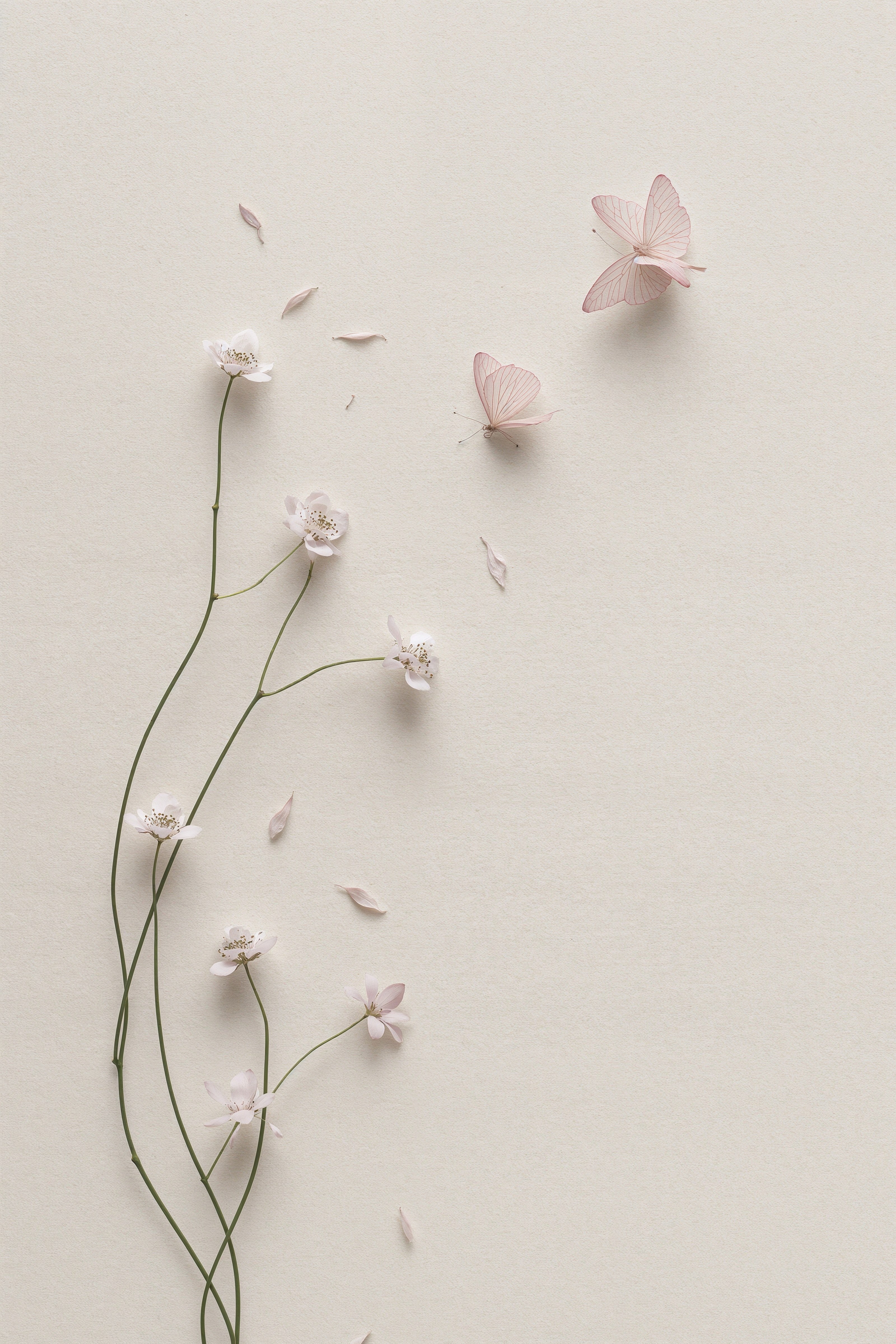 Serene Butterfly & Flower iPhone Wallpapers: Aesthetic Design