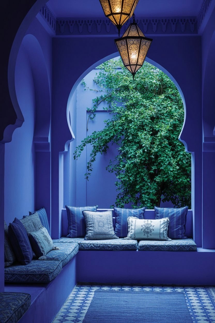 Exotic Blue Moroccan Balcony Designs for a Stunning Exterior