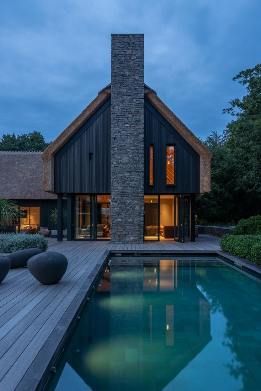 Modern Barn House with Pool: Rustic Elegance & Luxury Decks