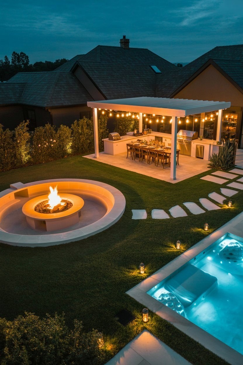 Dream Patio Design: Outdoor Kitchen, Hot Tub & Fire Pit for Ultimate Entertaining