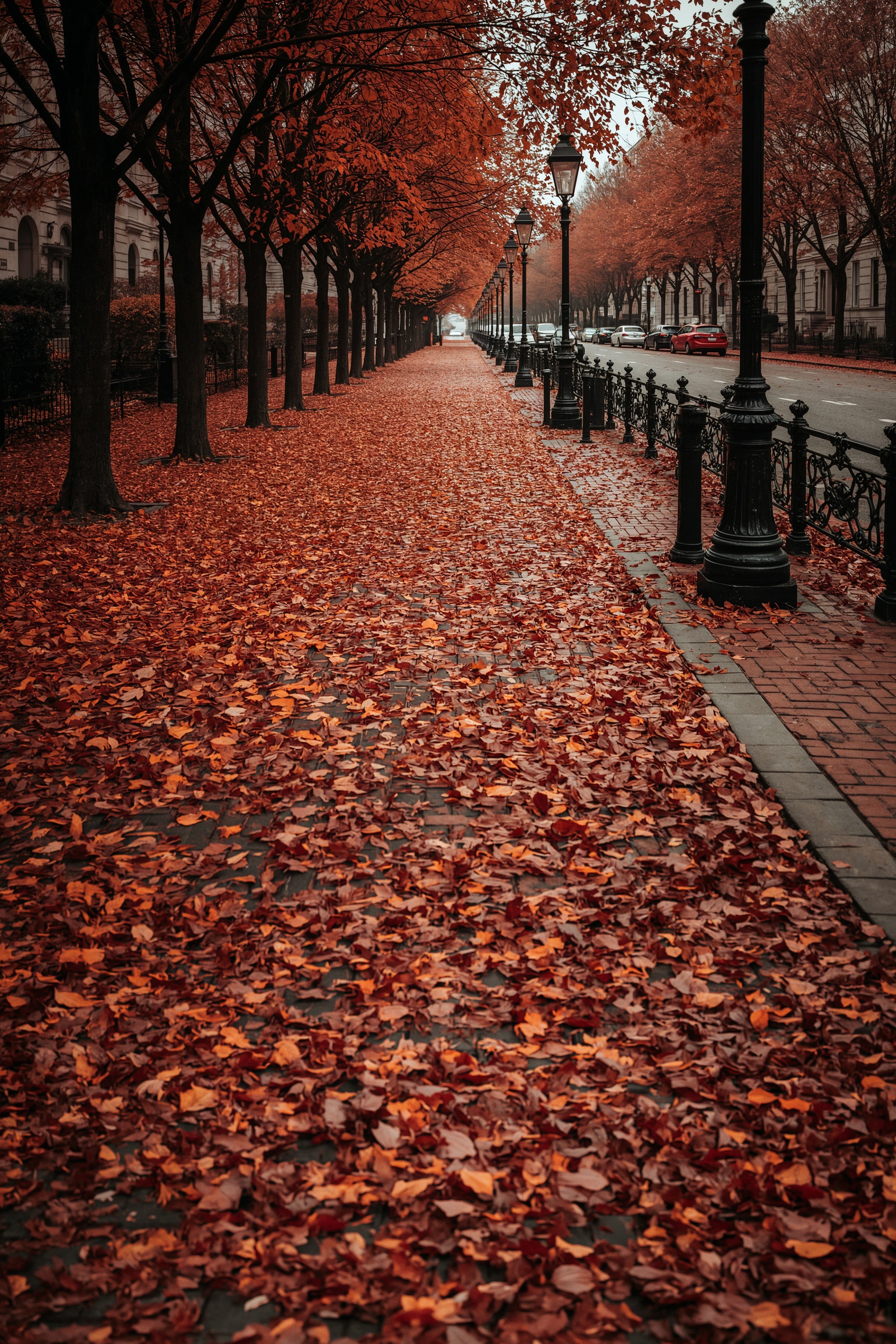 Charming Autumn Street: Pretty Wallpaper Backgrounds & Fall Phone Wallpaper