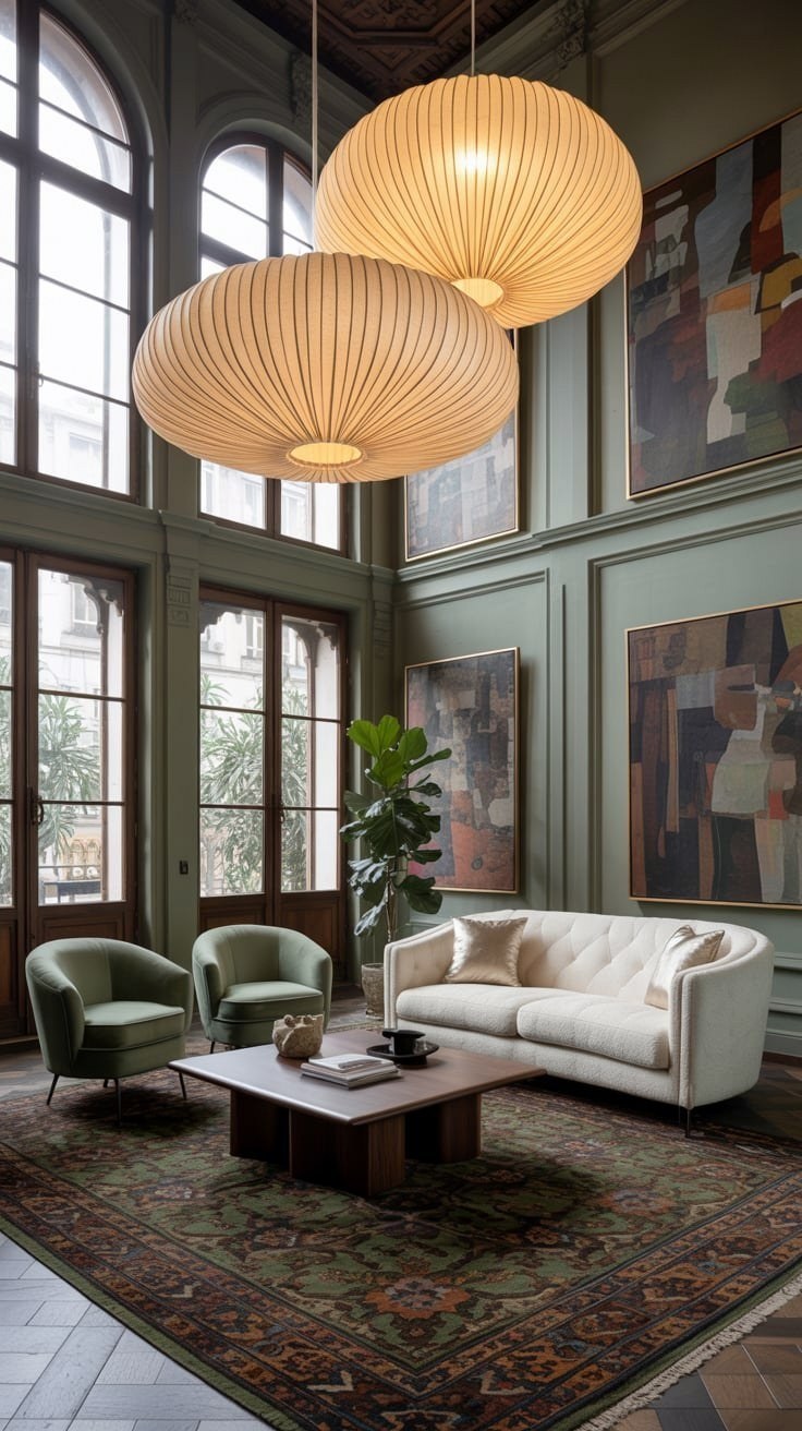 Eclectic Modern Living Room: Grand Open-Plan Interiors