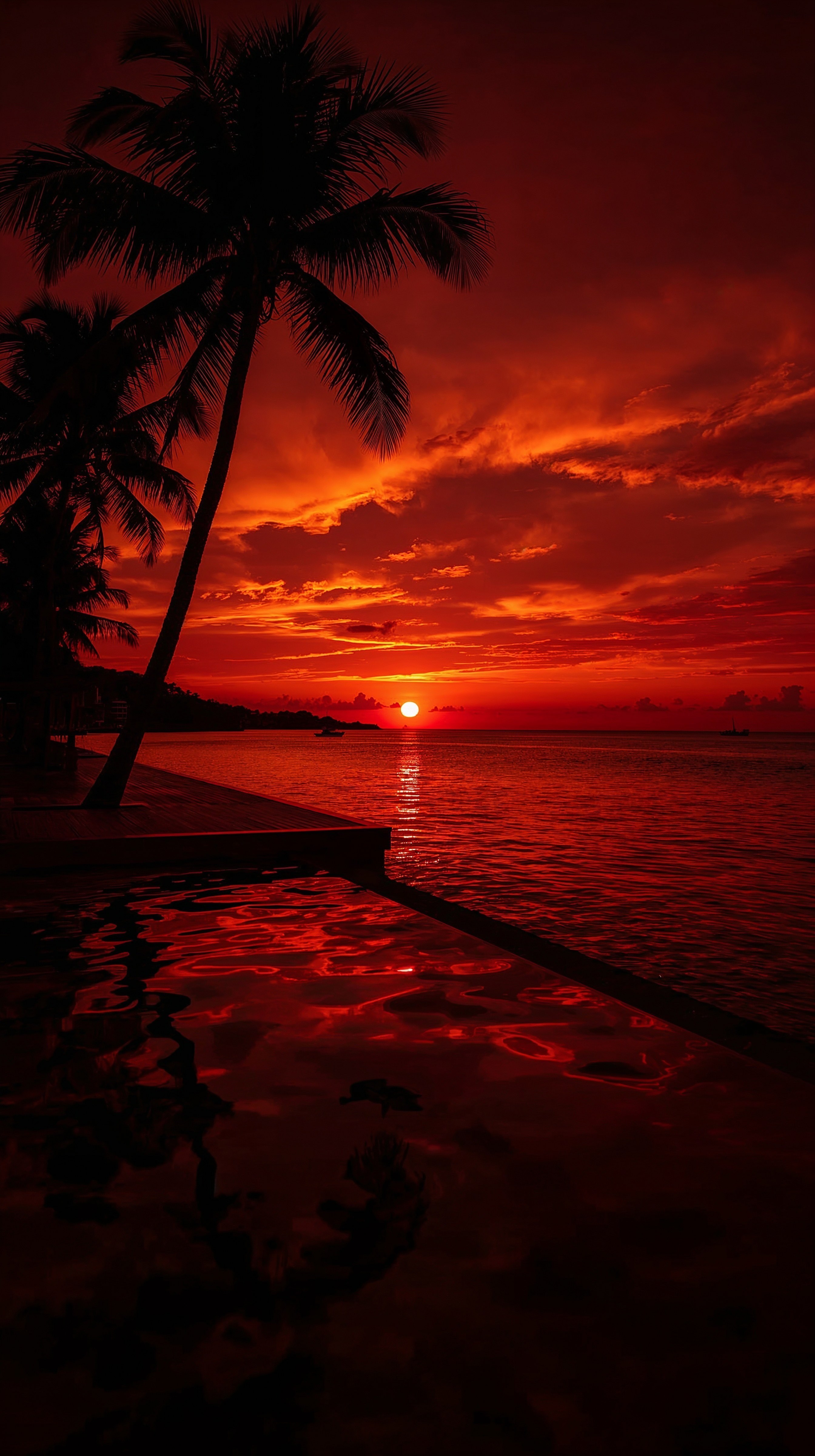 Tropical Beach Sunset: Aesthetic 4K iPhone Wallpaper
