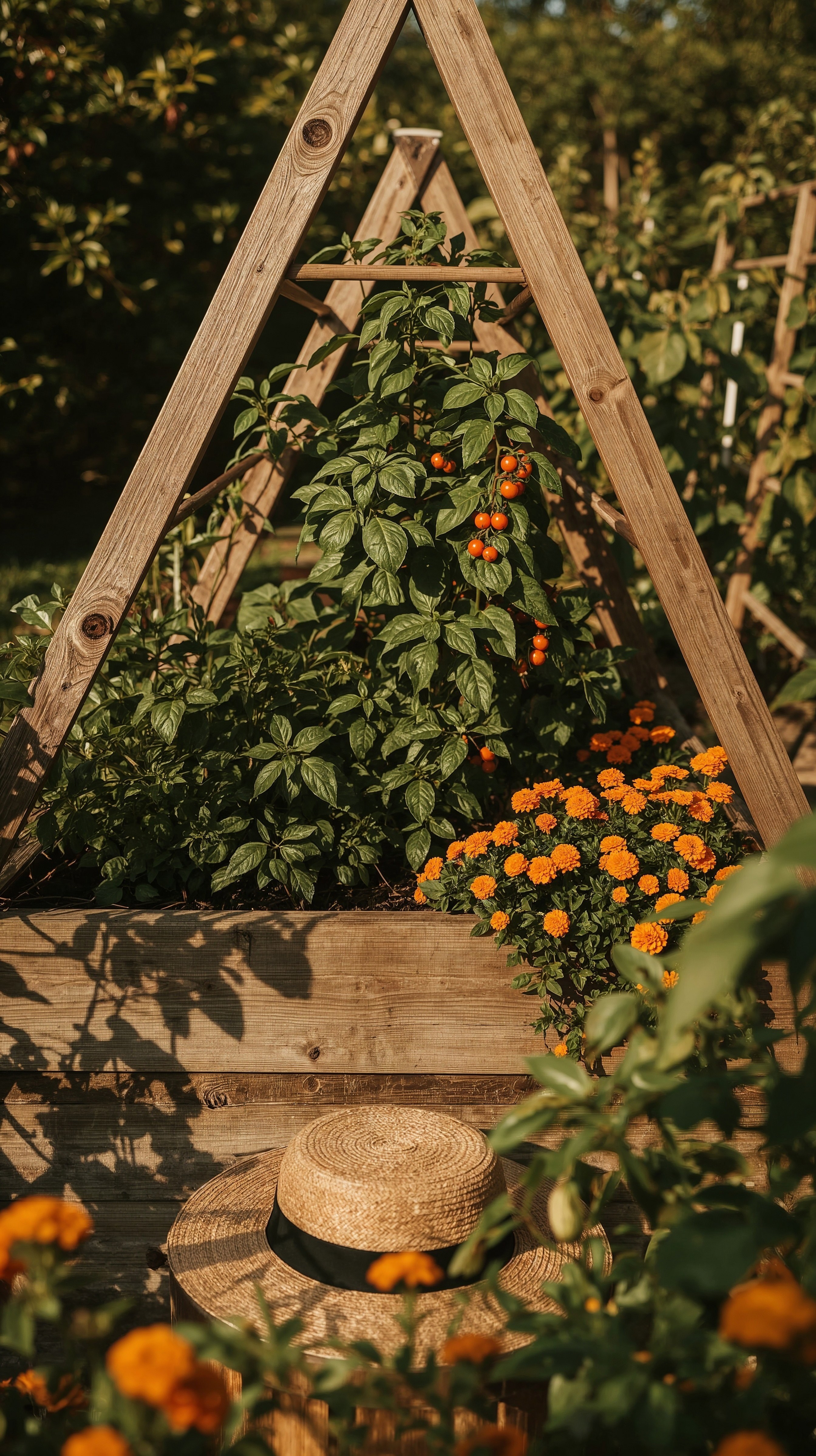 Bountiful Harvests: Raised Garden Beds for Climbing Plants & Tomatoes