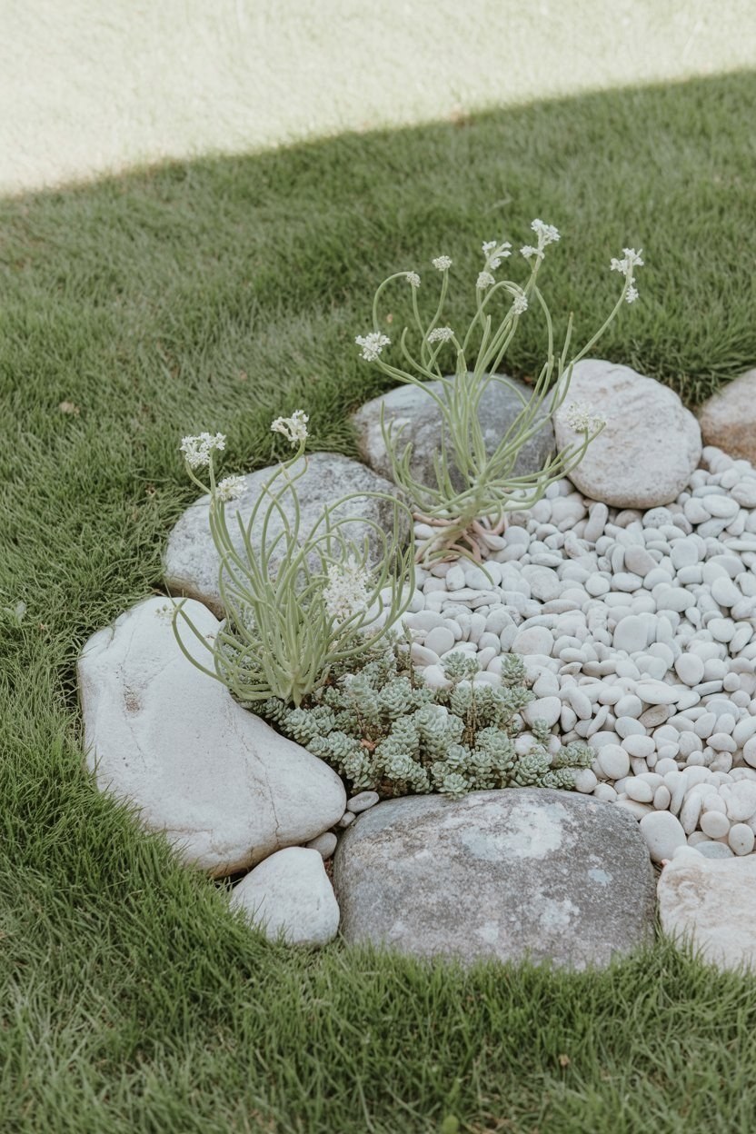 Cozy Garden Corner: Pebble & White Stone Design Guide