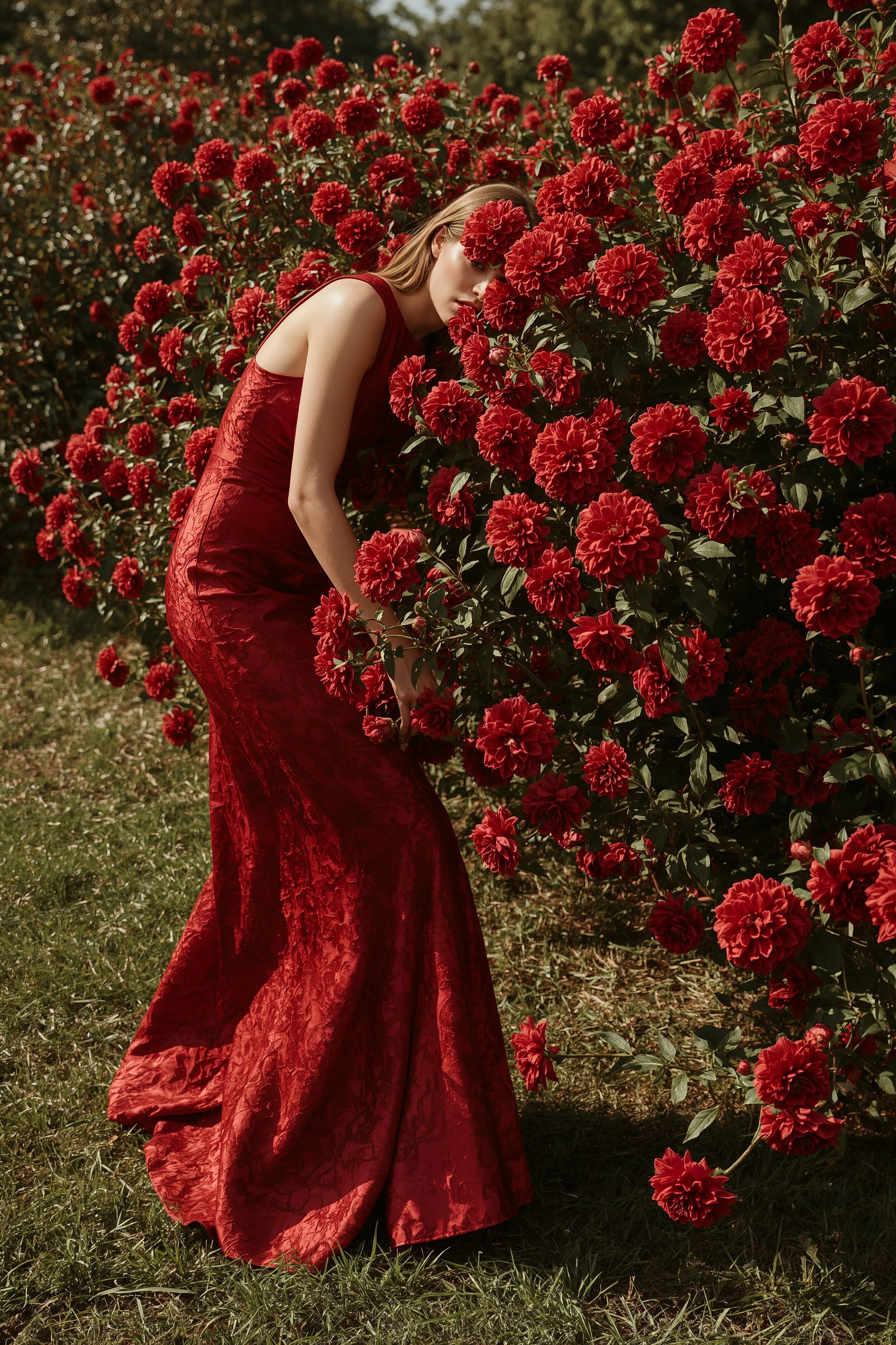 Stunning Red Garden Photoshoot & Fairy Garden Aesthetic