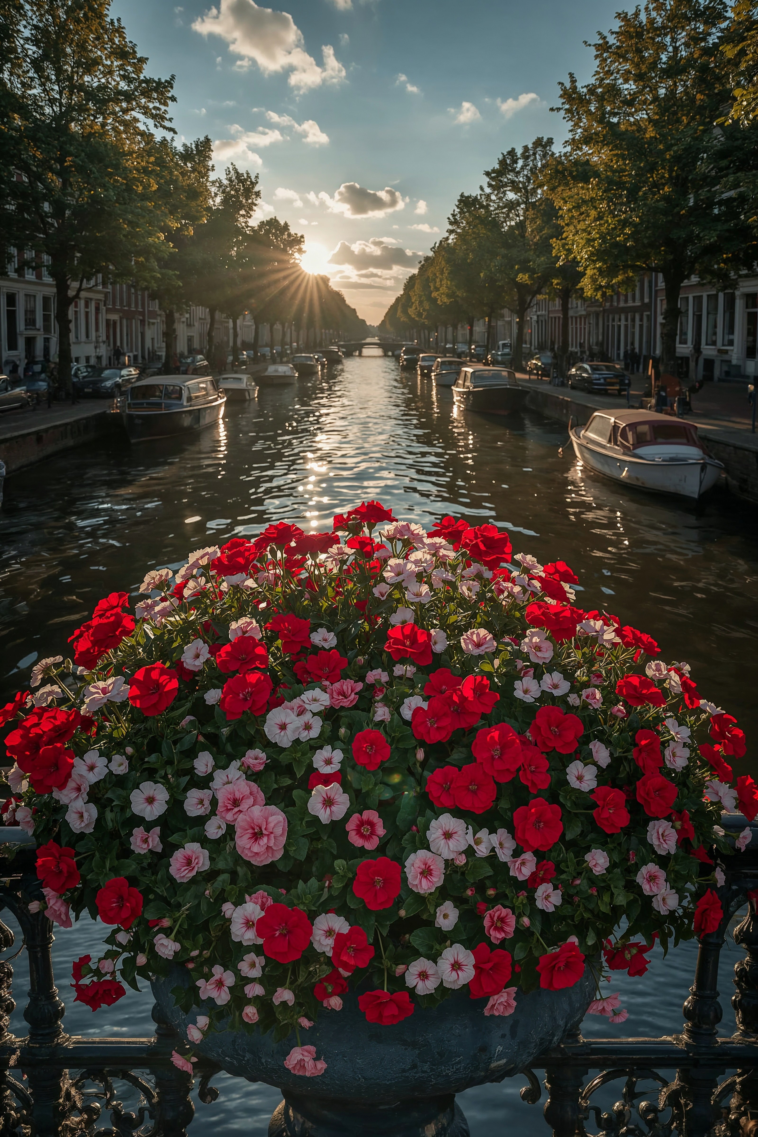 Amsterdam Canals: Romantic Garden Scenery & Floral Beauty