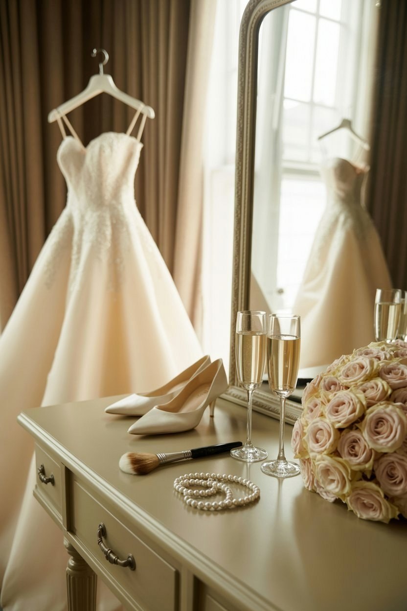 Glamorous Bridal Suite Ideas: Wedding Day Get Ready Decor