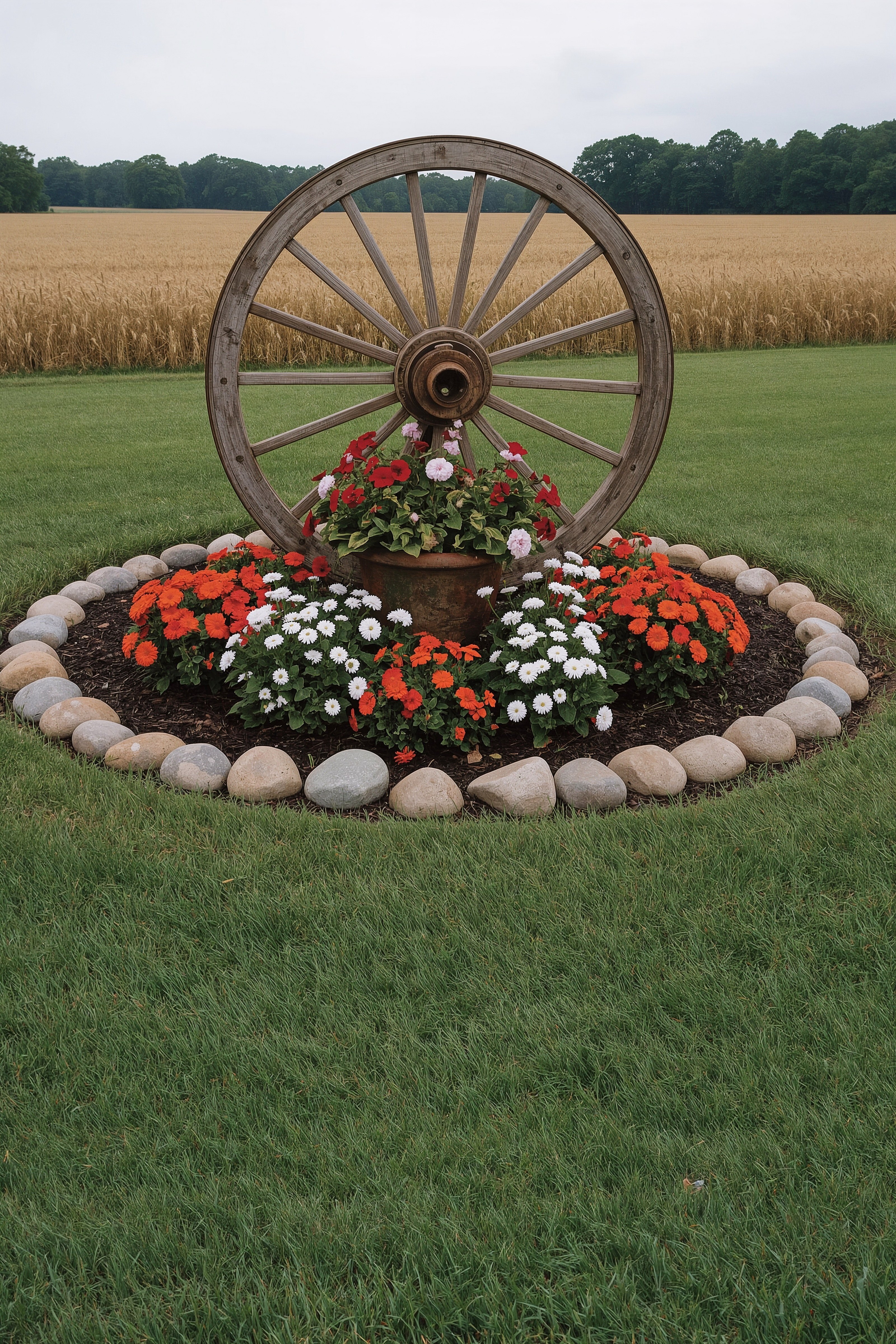 Rustic Wagon Wheel Garden Ideas for a Farmhouse Yard