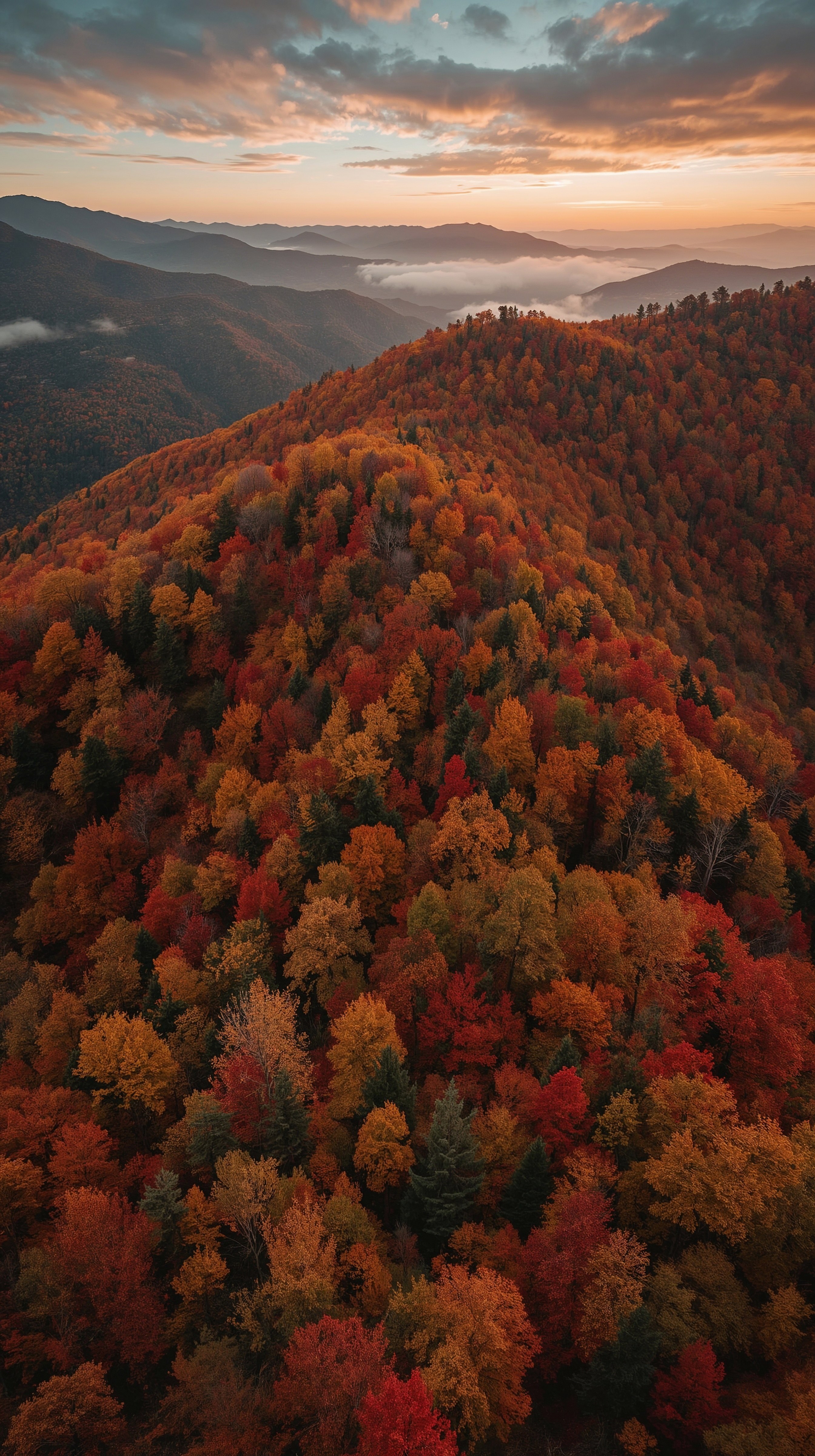 Autumn Mountain Majesty: Vibrant Foliage & Misty Valleys