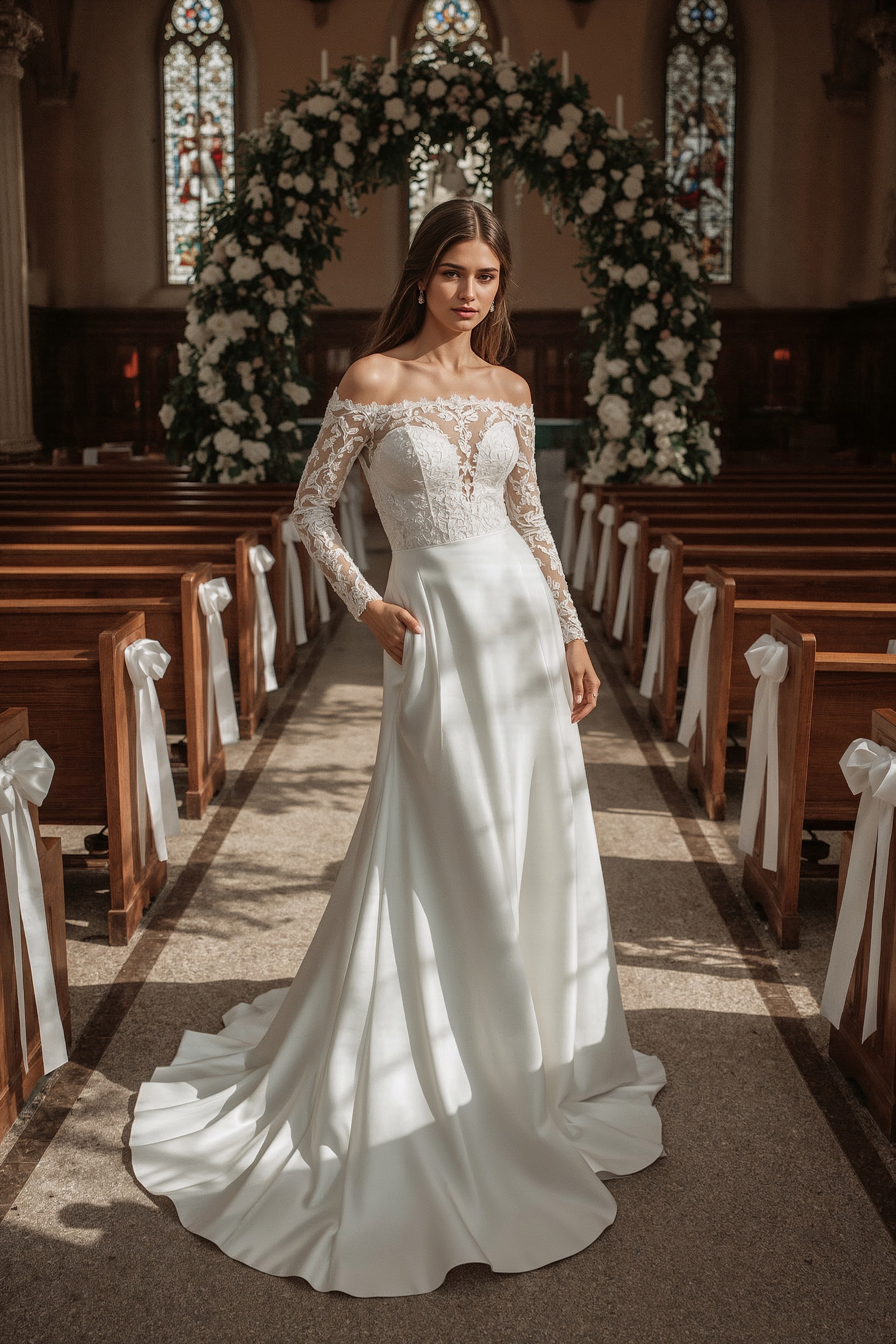 Stunning Off-Shoulder Lace Wedding Dress: Your Dream Bridal Style