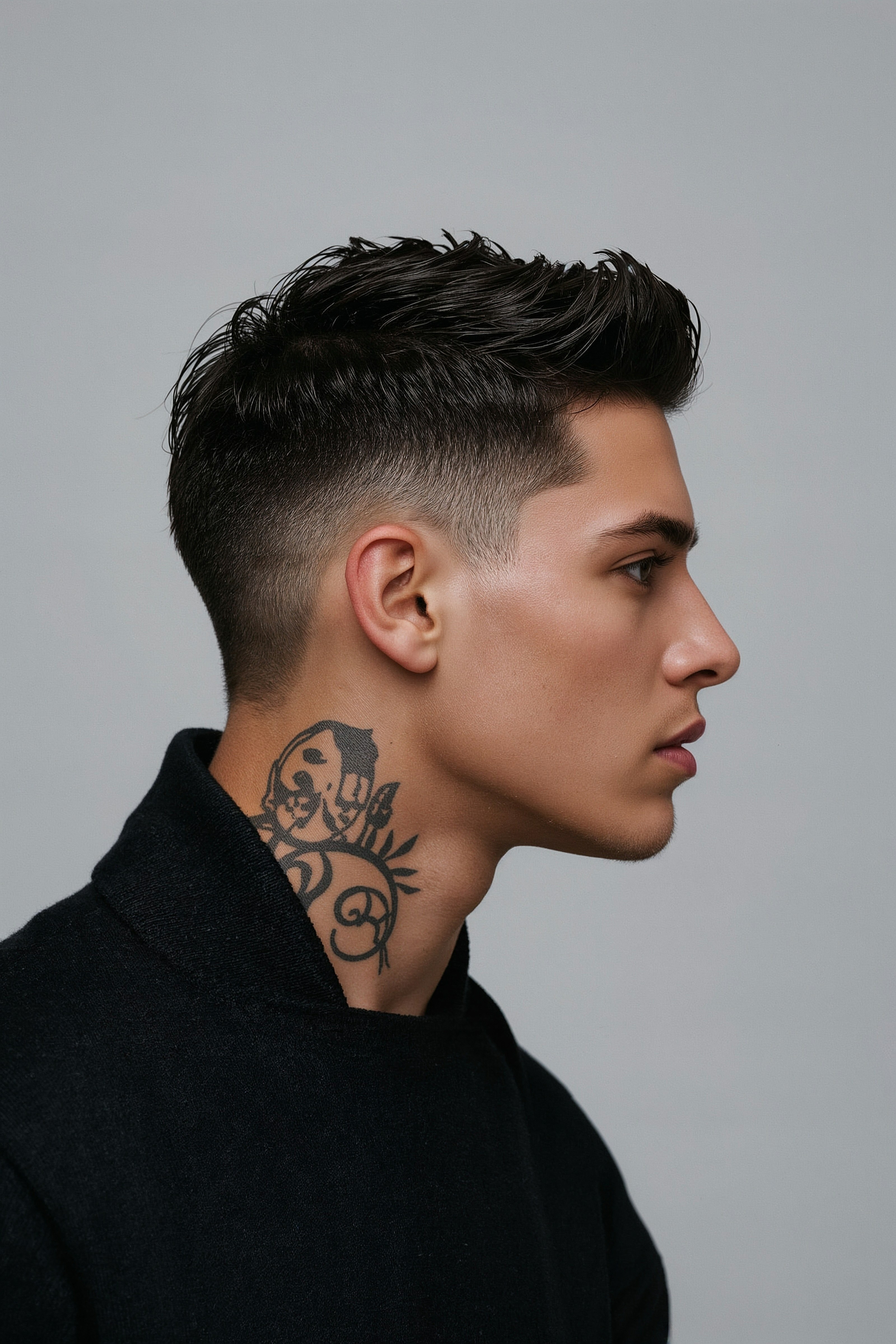 Spiky Drop Cut & Korean Fade: Sharp Edges & Textured Quiffs