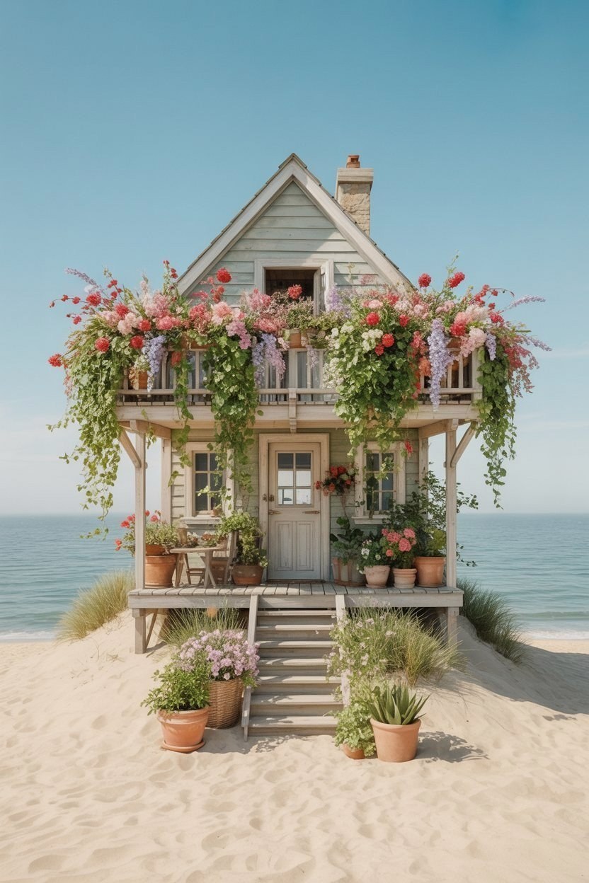 Enchanting Seaside Cottages: Garden Landscape Masterpiece