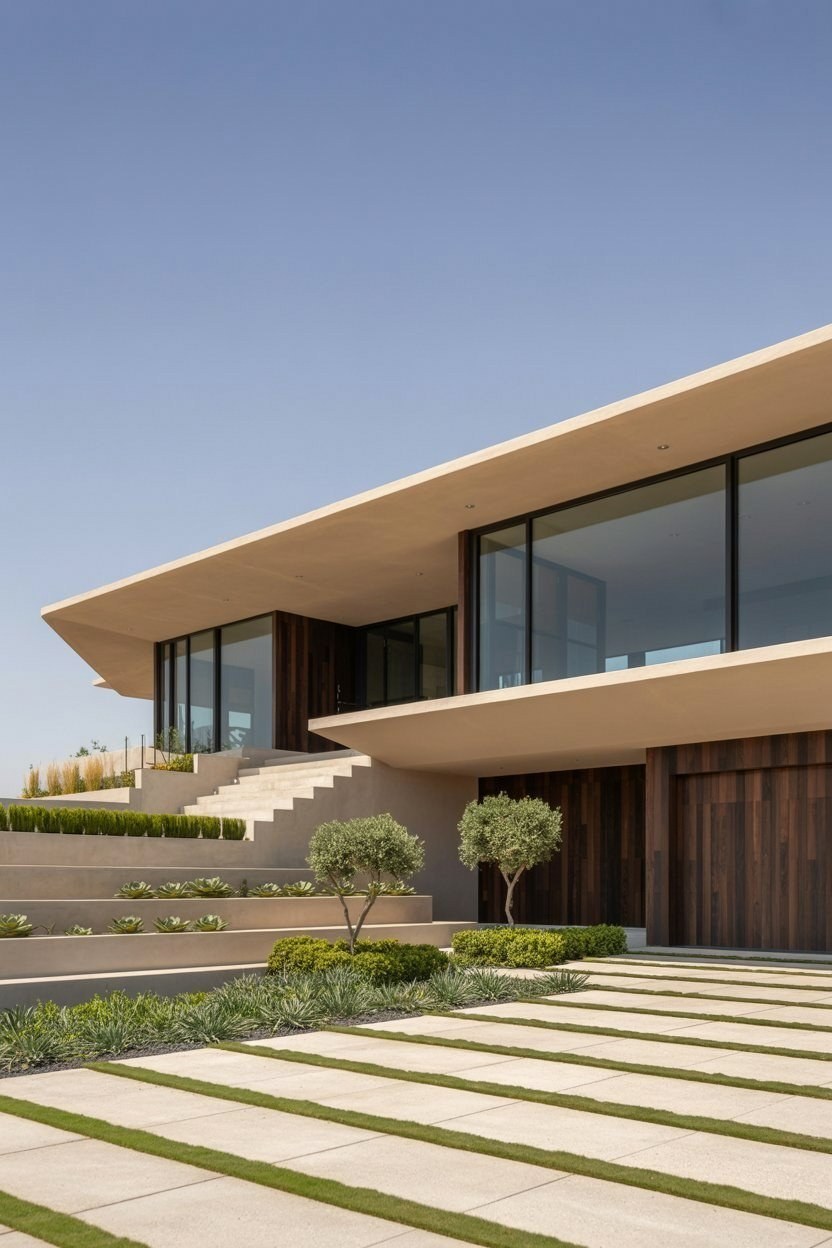 Seamlessly Integrated: Sleek Modern Homes & Lush Landscaping