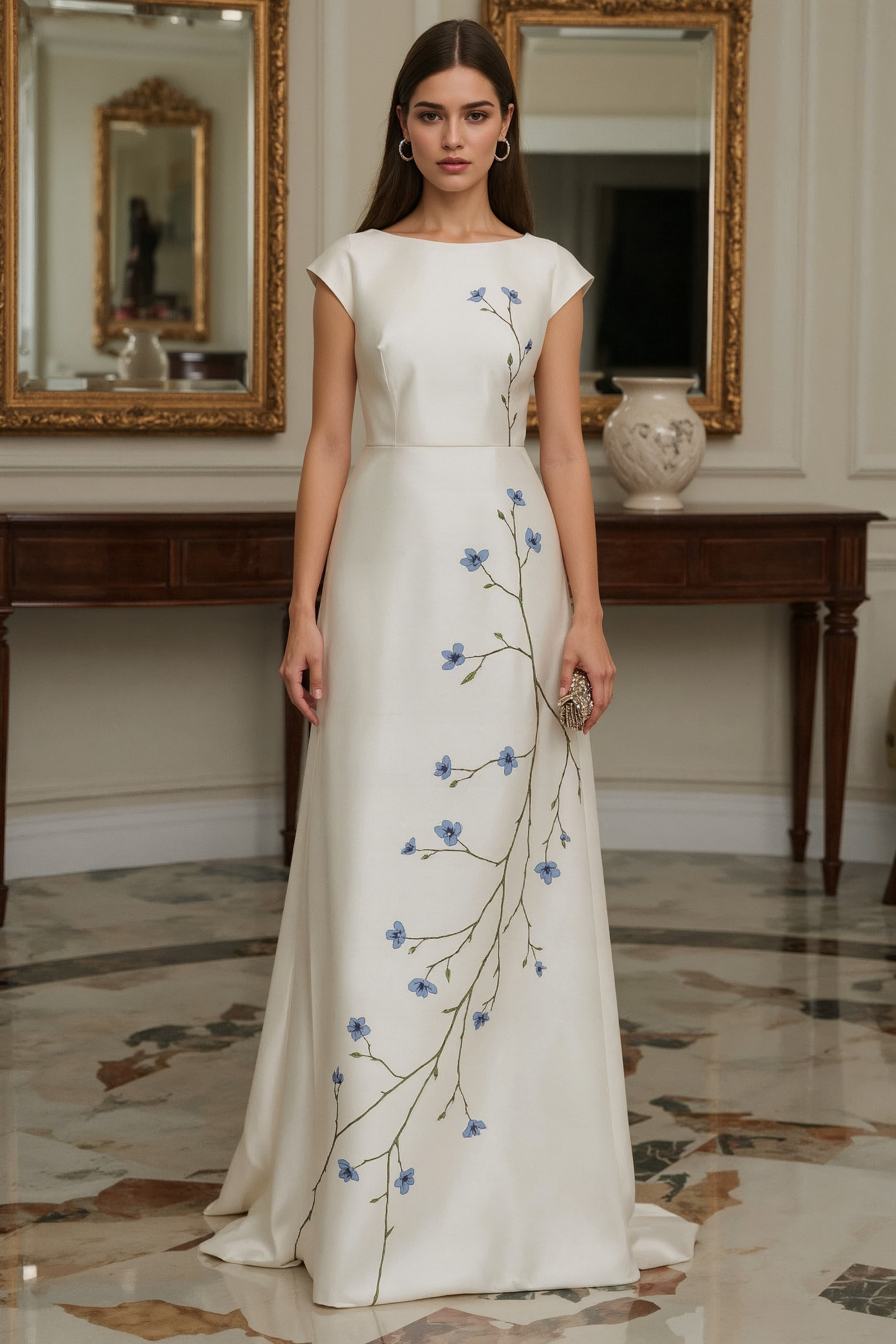 Styling an Elegant A-Line Satin Maxi Dress: Classy Formal Attire