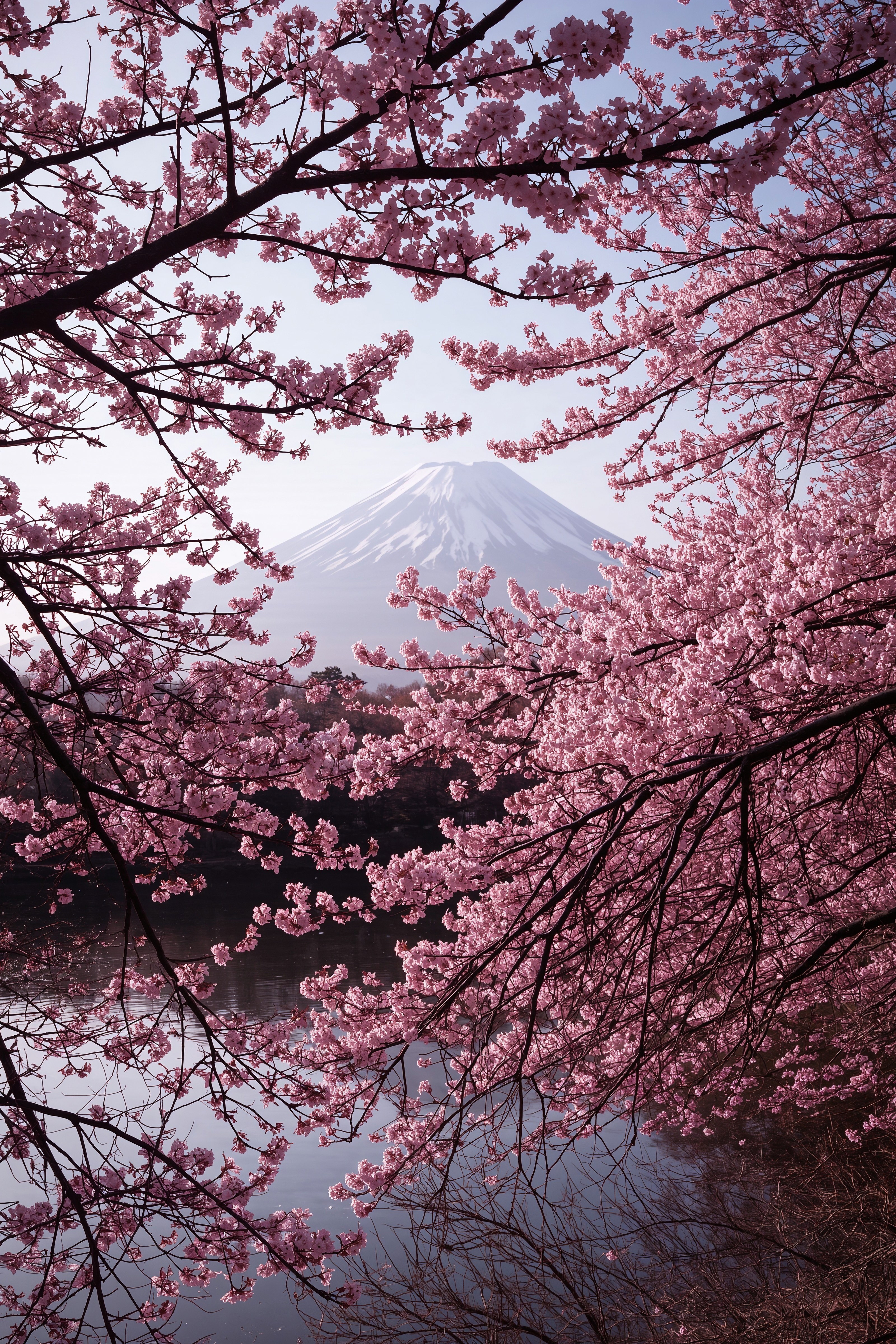 Mount Fuji Cherry Blossom Wallpaper: Springtime Japan Scenery 4K