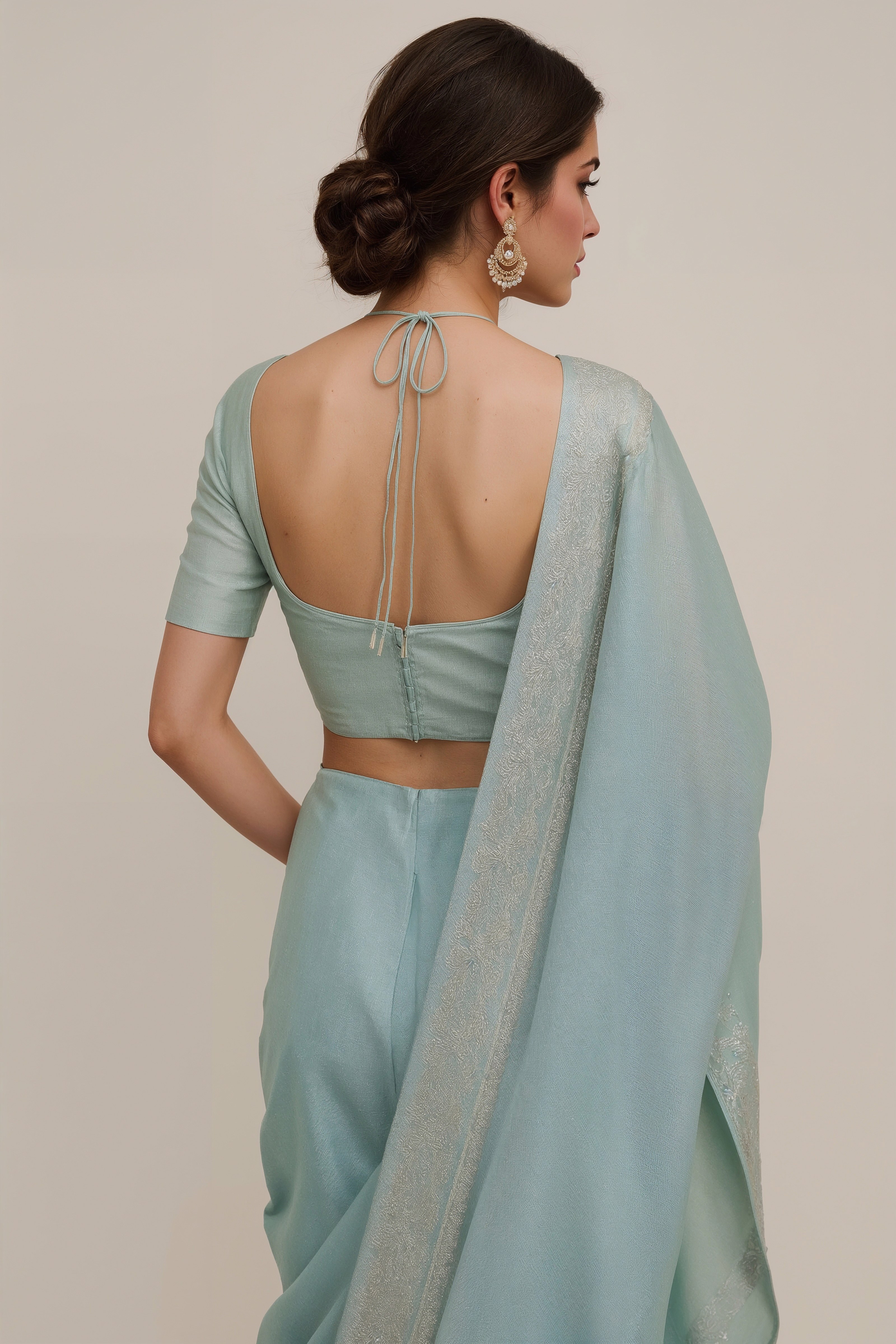 Chic Back Tie Blouse Designs for Party Wear and Wedding Sarees