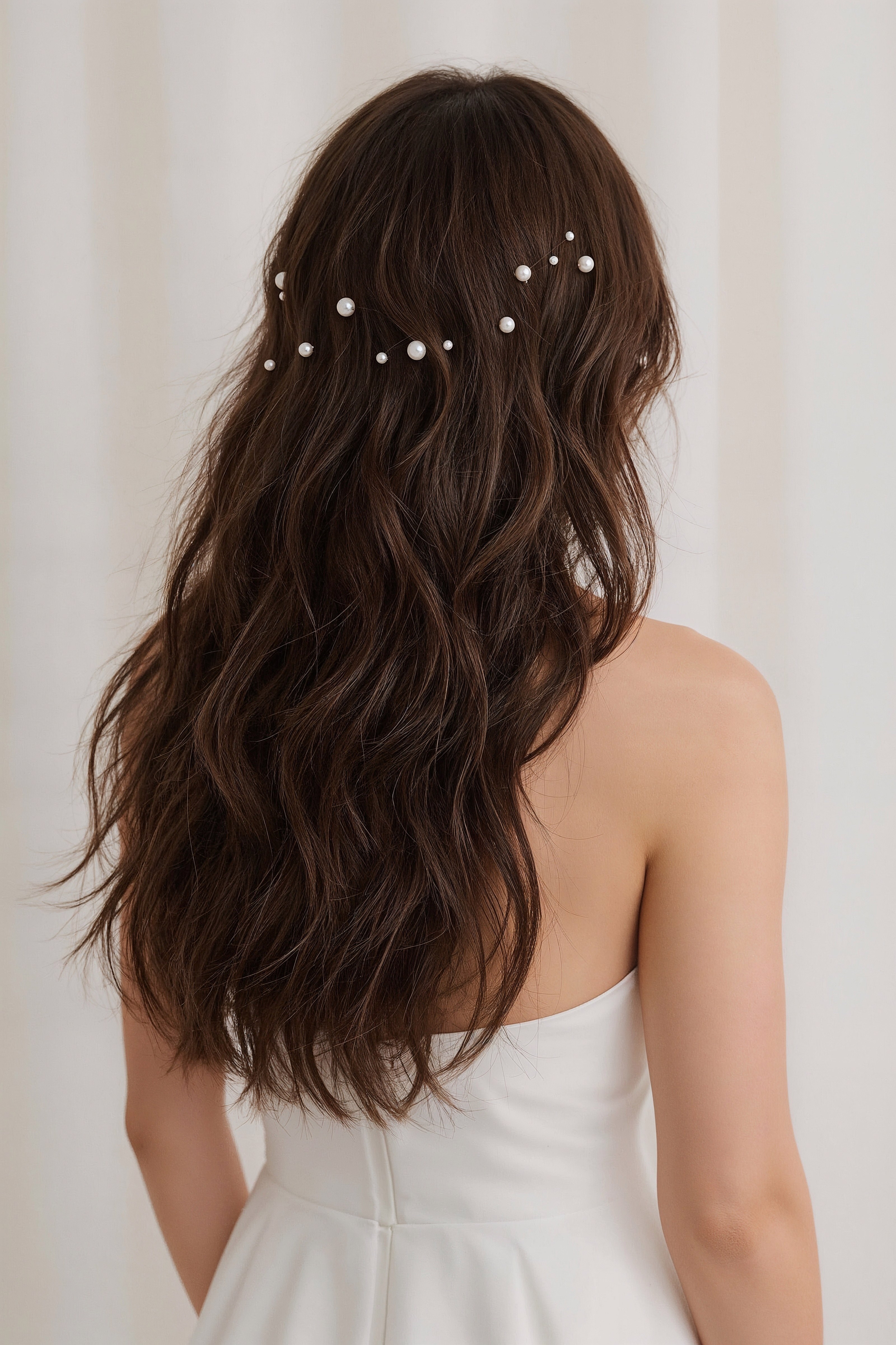 Flowing Pearls: The Ultimate Bridal Hair Down Wedding Style