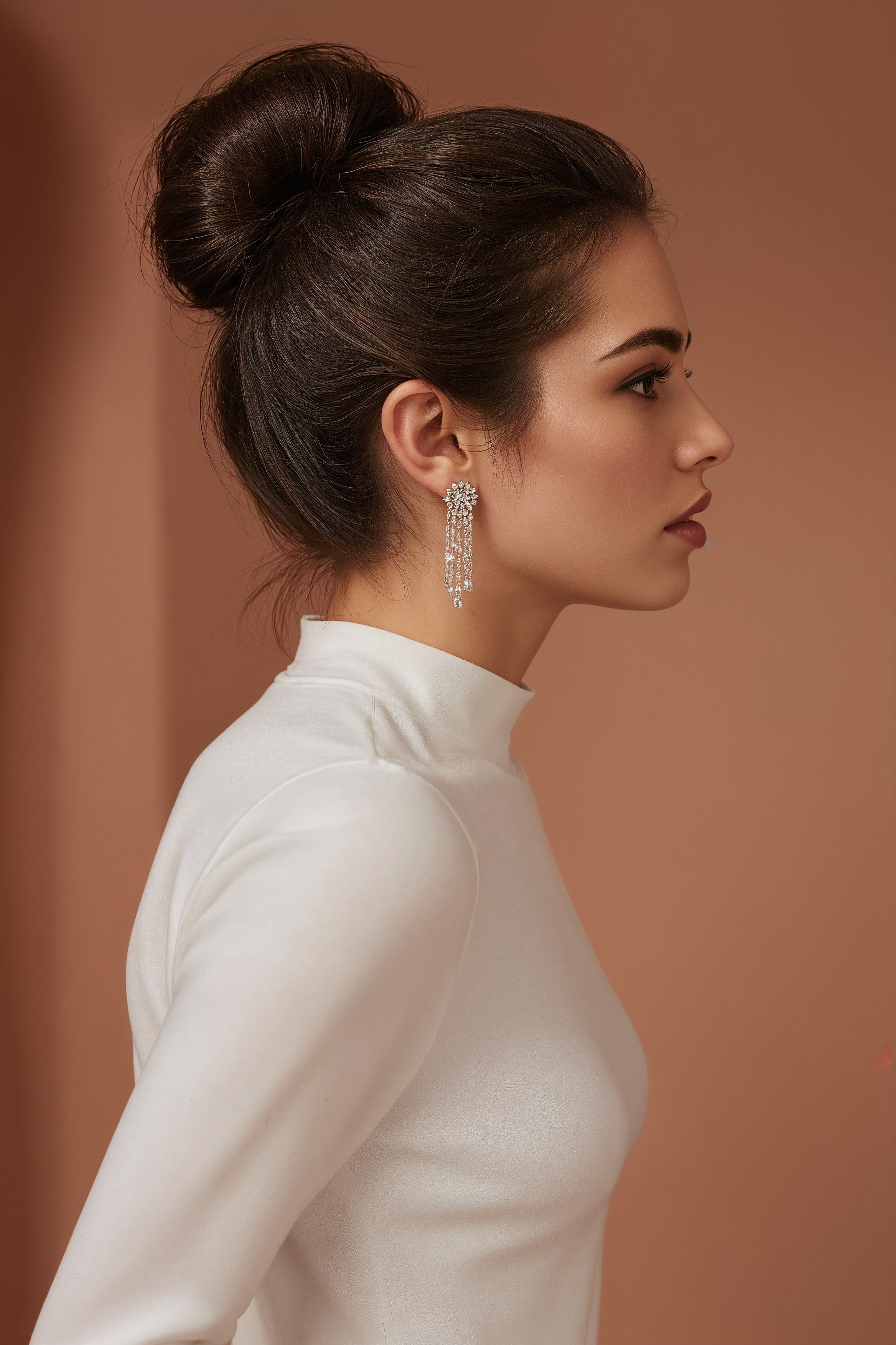 Voluminous Bridal Bun: Stunning Updo for Engagement Photos & Weddings