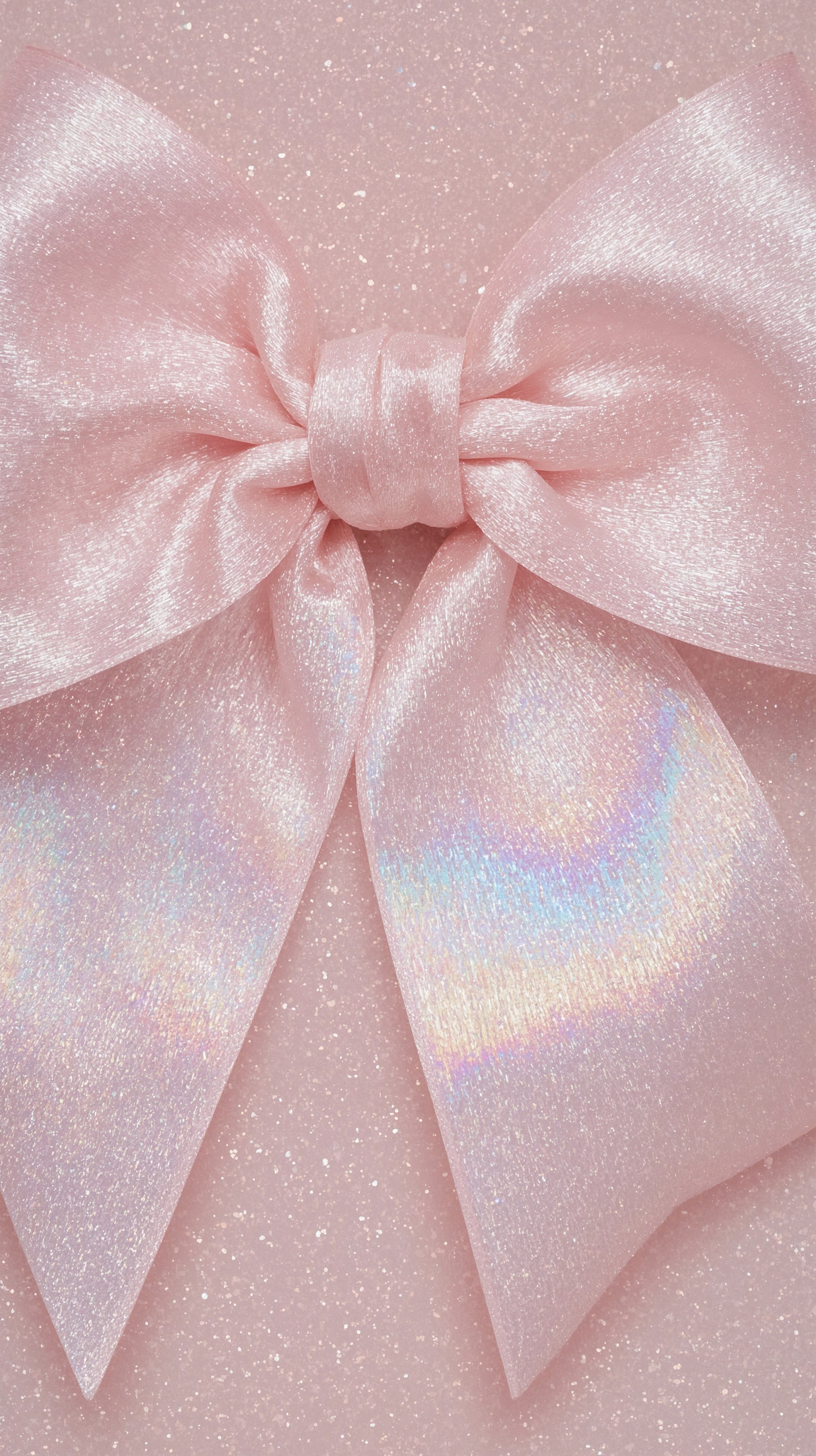 Ethereal Iridescent Bows: Vintage Girly iPhone Wallpaper