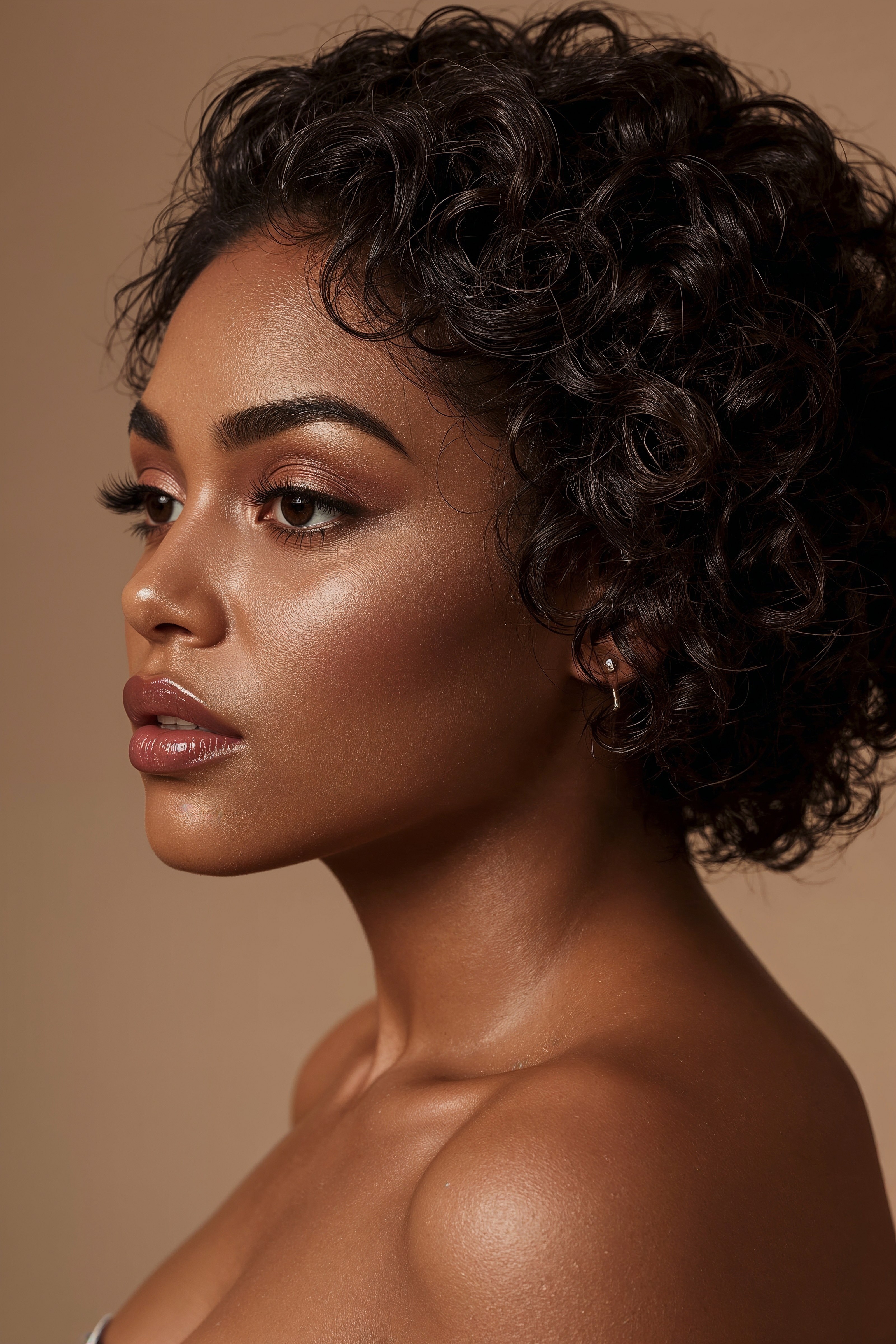 Gorgeous Curly Updo Inspiration with Soft Tendrils and Glam Makeup