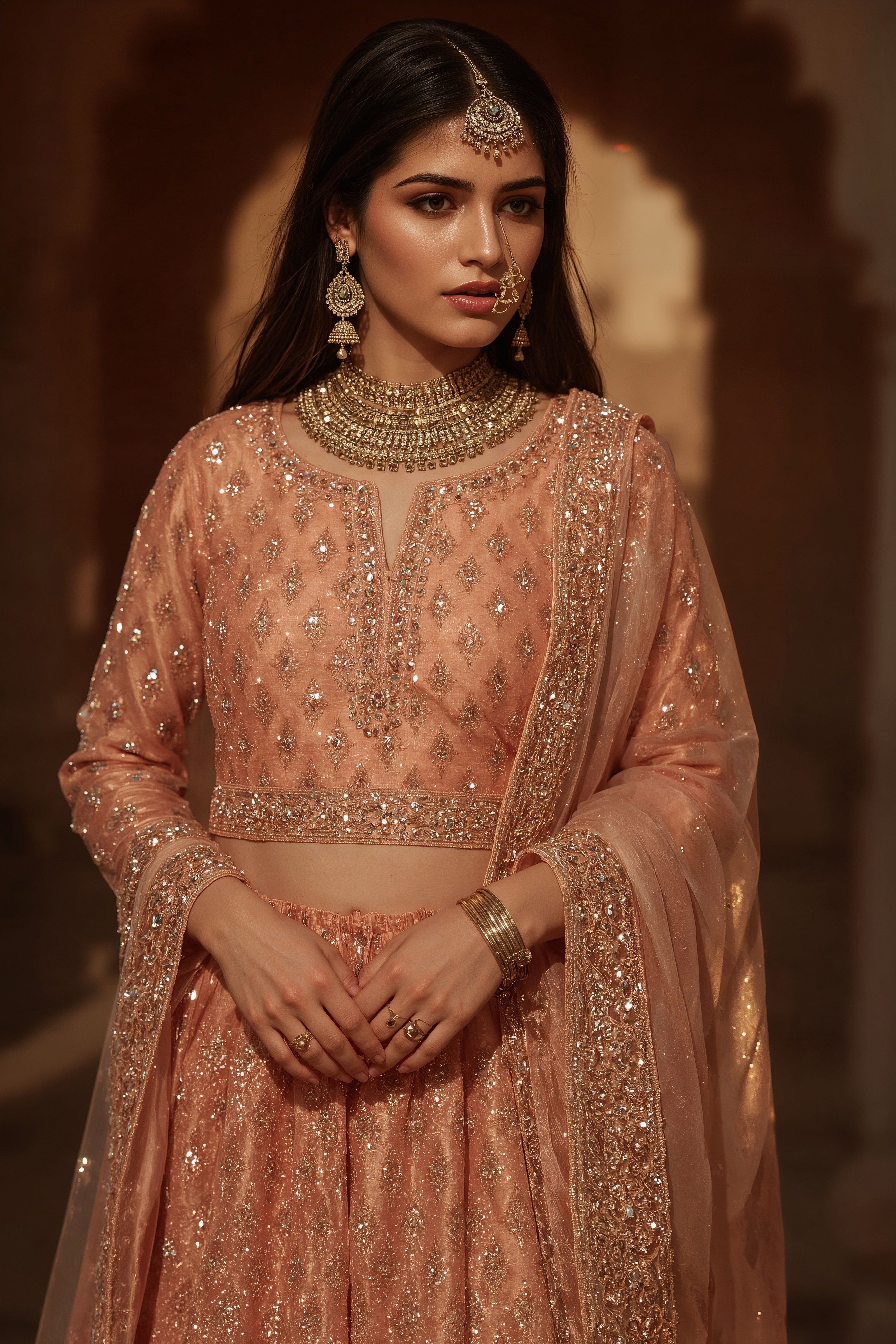 Festive Occasions: Traditional Pink Lehenga Skirt Set