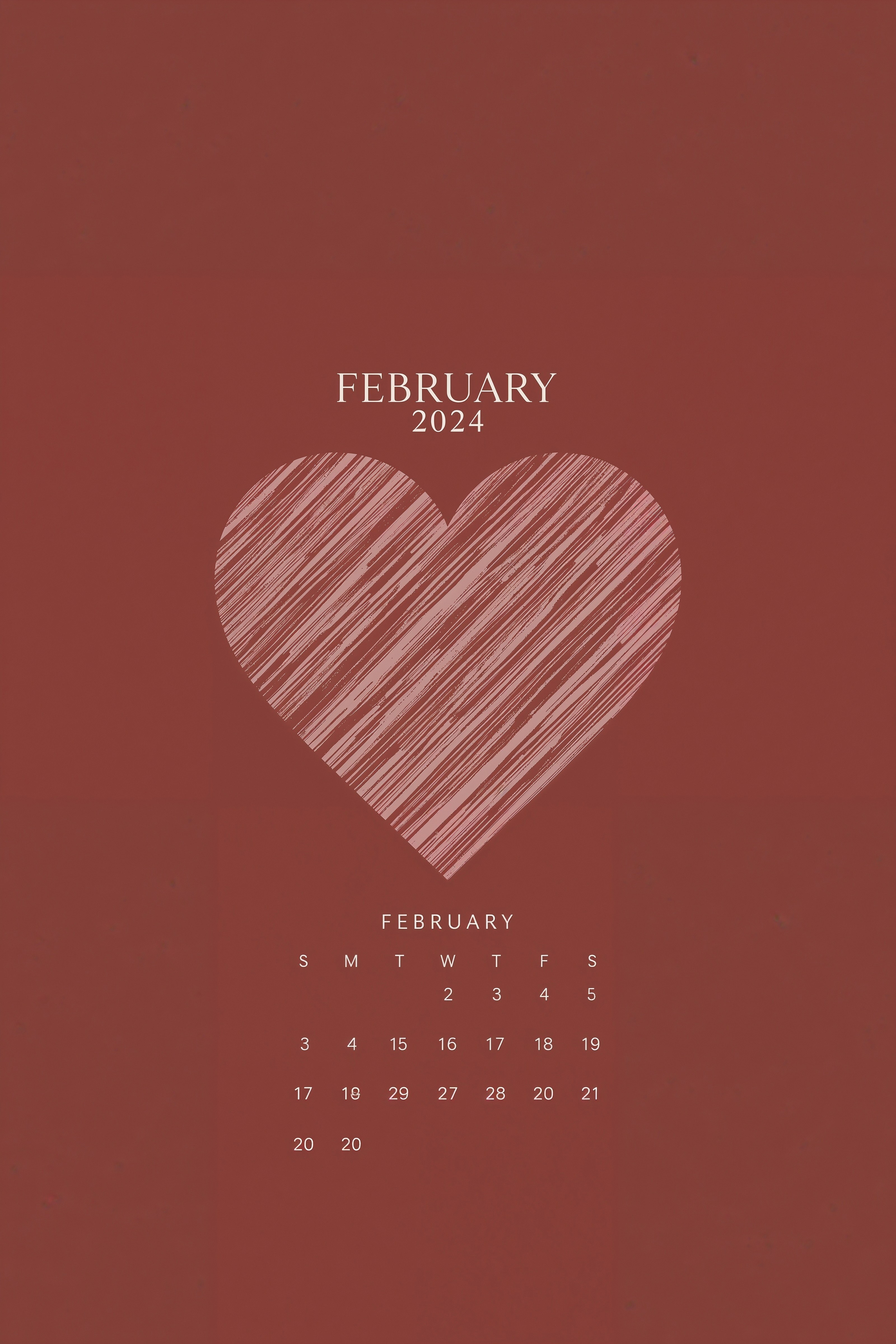 Stylish February 2024 Calendar Wallpapers for Your Lock Screen