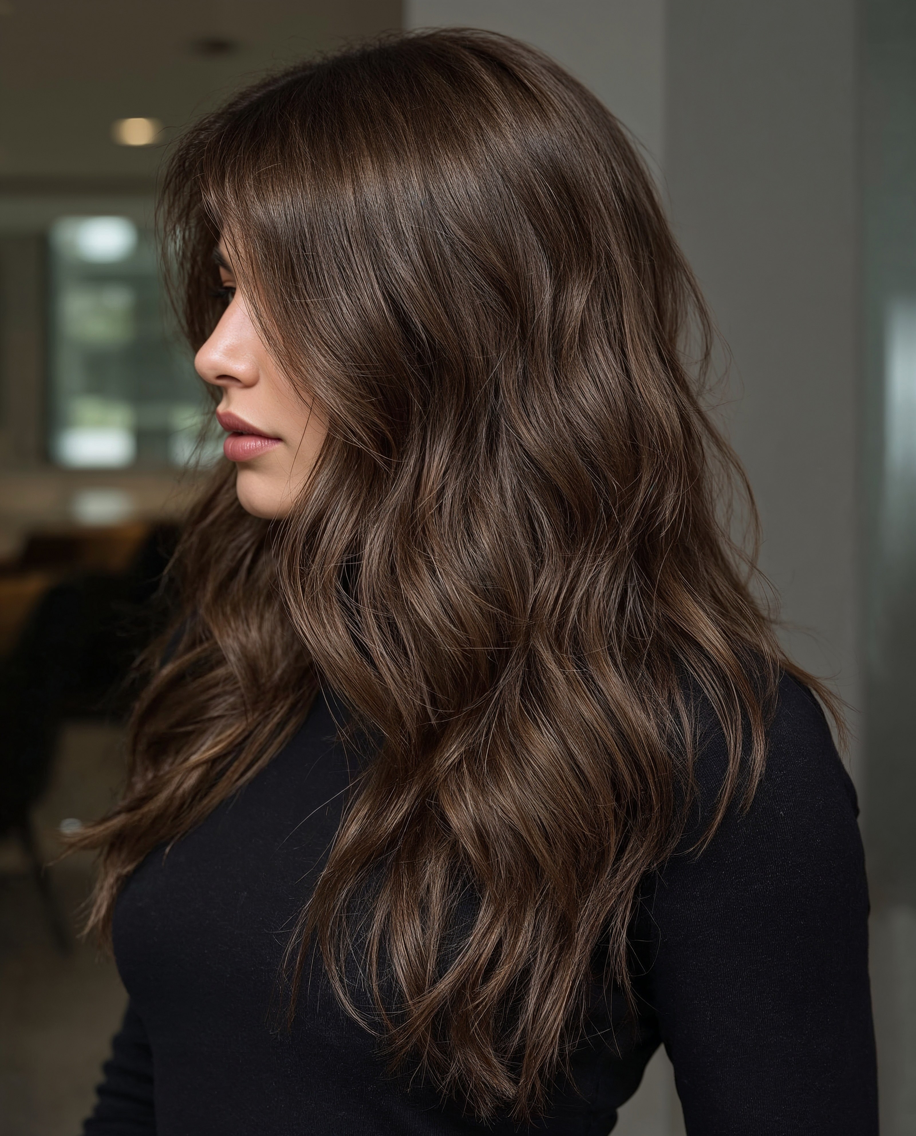 Cool Toned Brown Balayage: Bombshell Long Hair for 2025 & Younger Looks