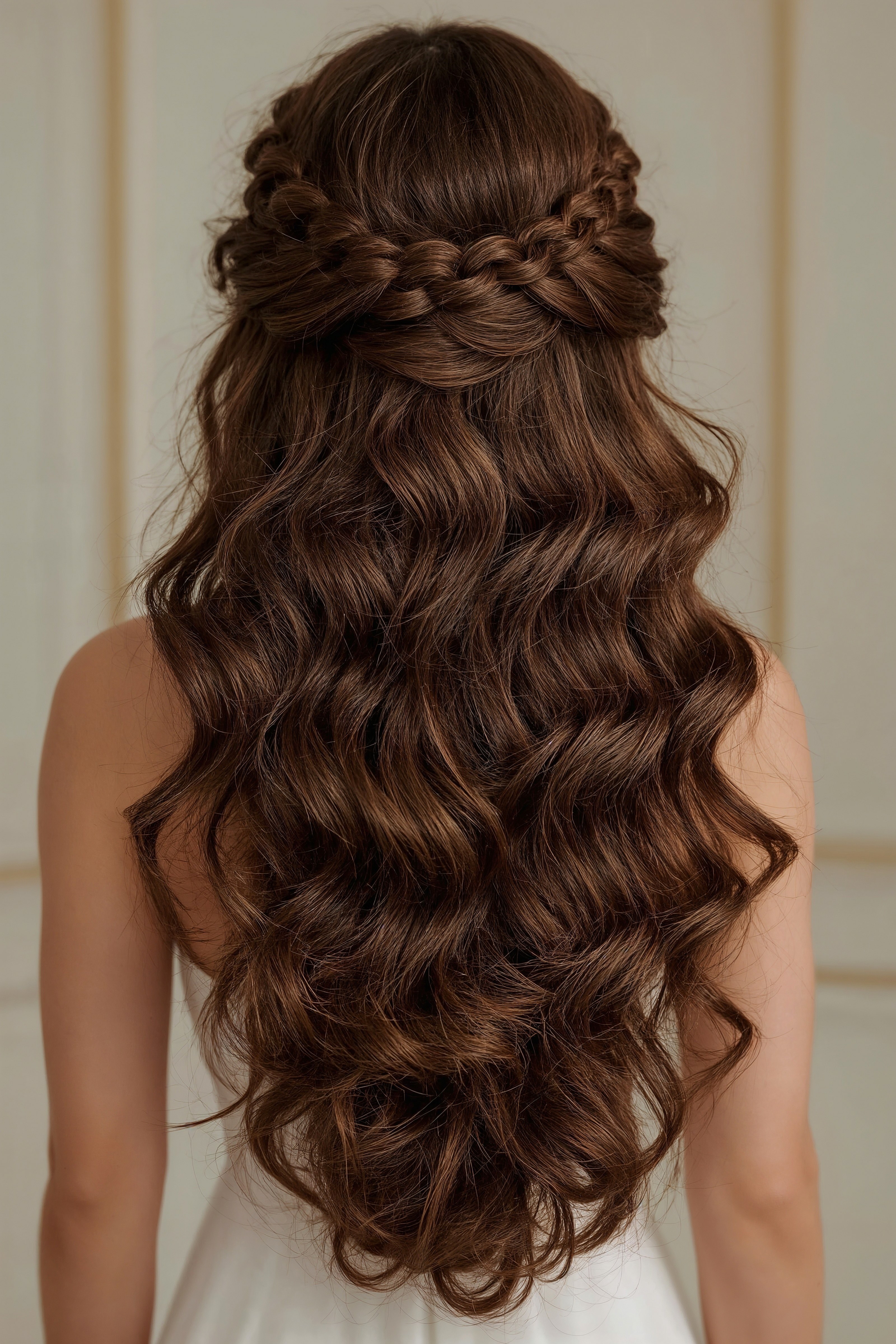 Stunning Half Up Half Down Bridal Hairstyle with Braids & Curls