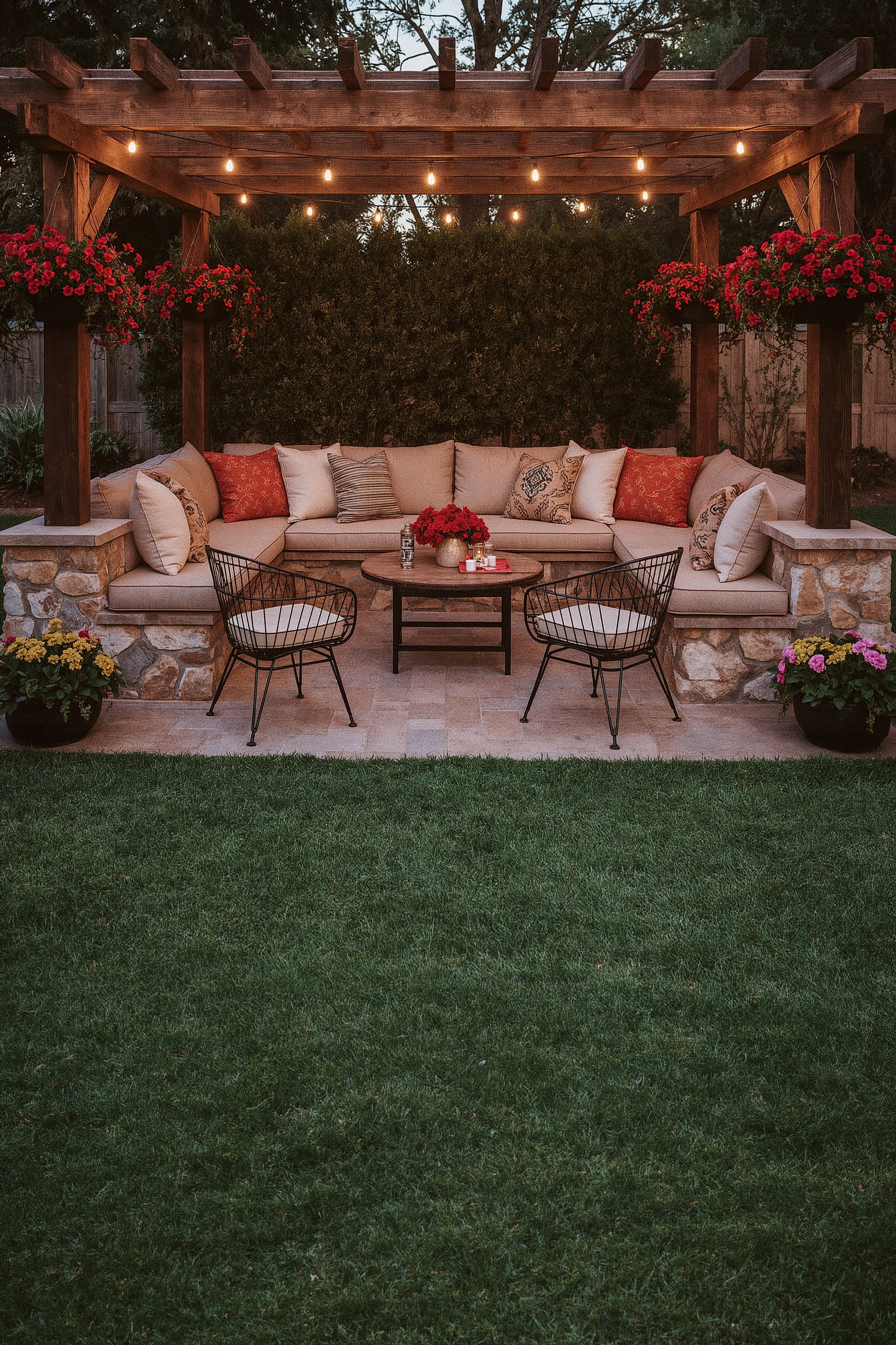 DIY Backyard Seating: Rustic Charm Meets Floral Blooms