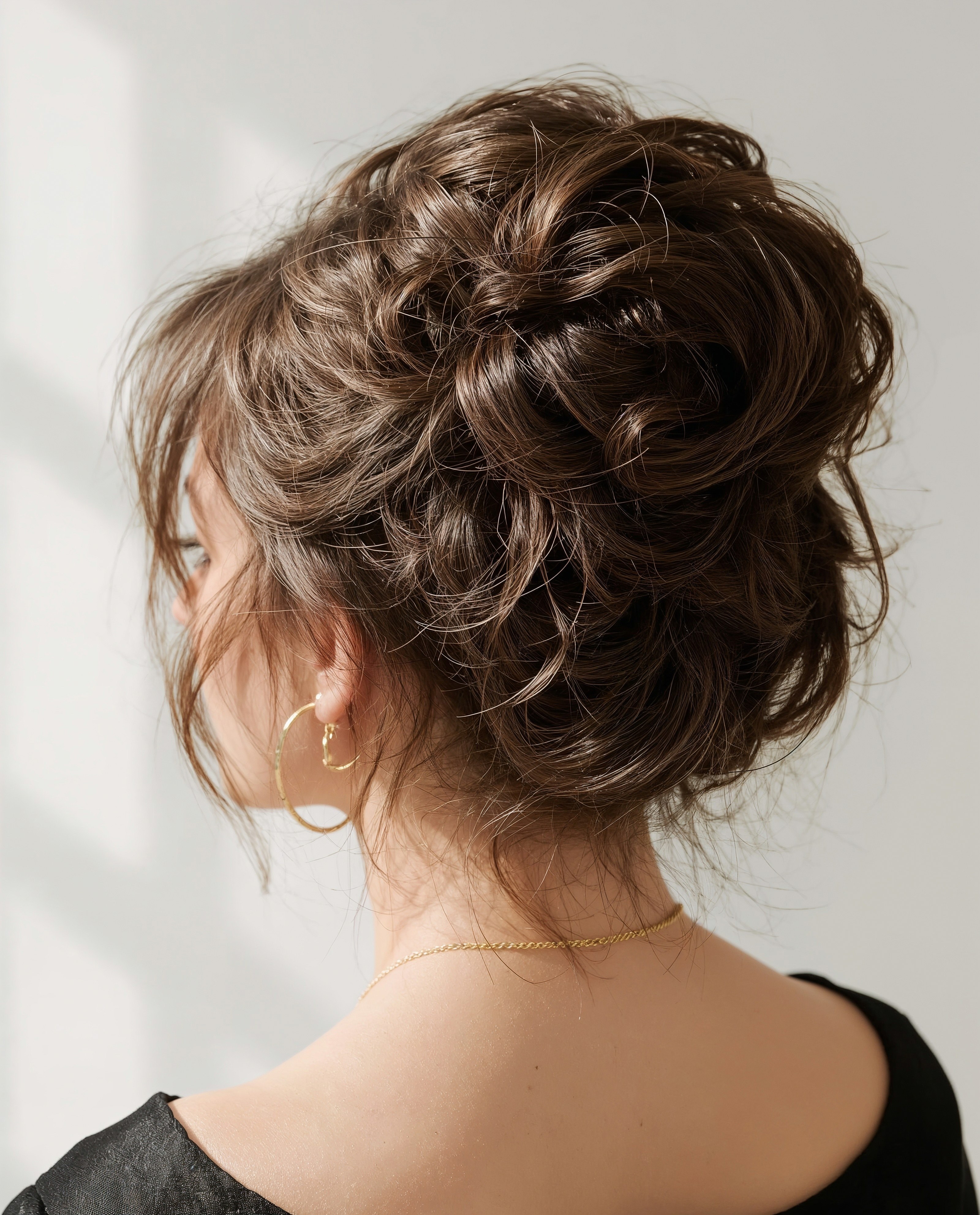 Chic High Twisted Bun: Effortless Updo Hair for Weddings