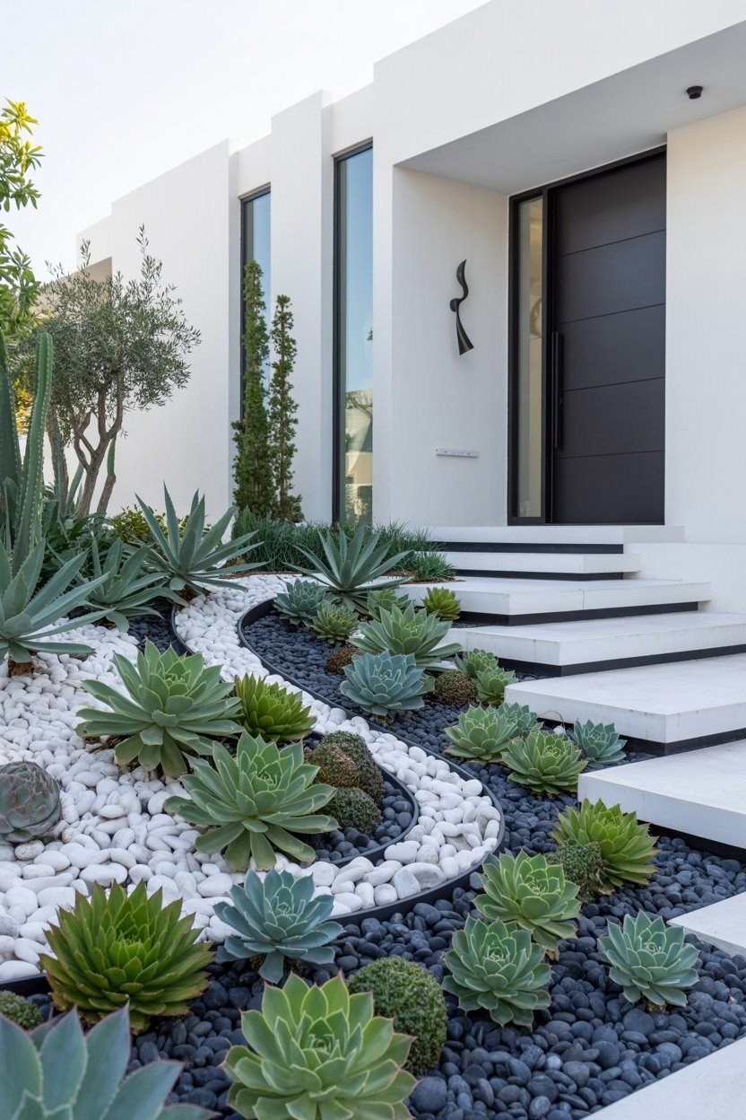 Stunning Modern Front Yard: Low-Maintenance Landscape & Curb Appeal
