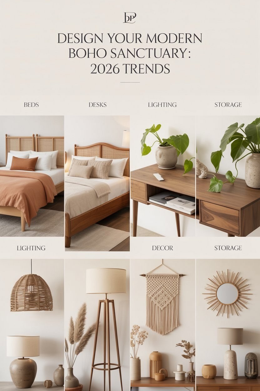 Modern Boho Sanctuary: 2026 Bedroom Design Trends Unveiled