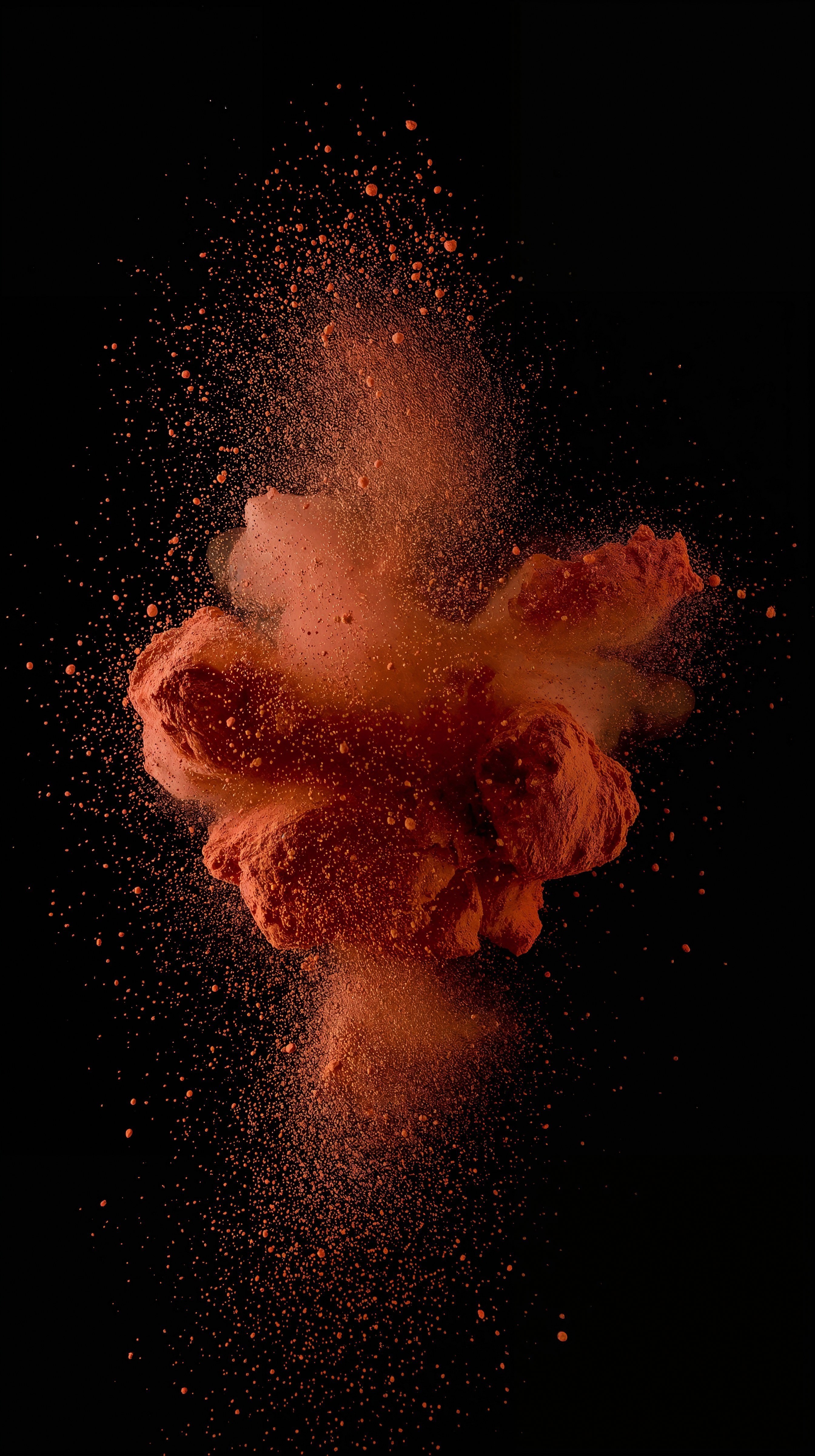 Dynamic 8K Powder Explosion: Depth Effect Wallpaper