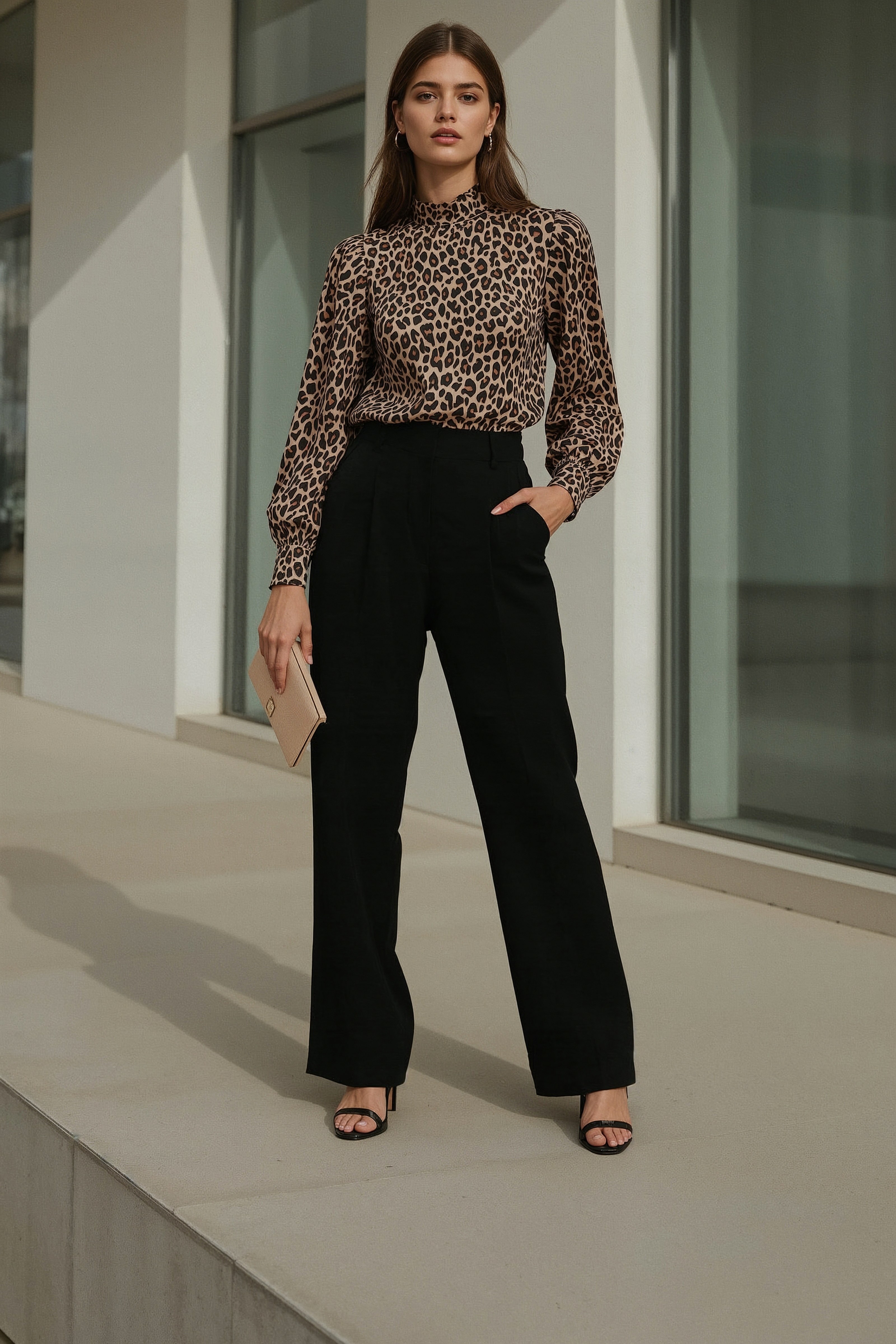 Fashionable Work Outfit: Style Your Leopard Blouse