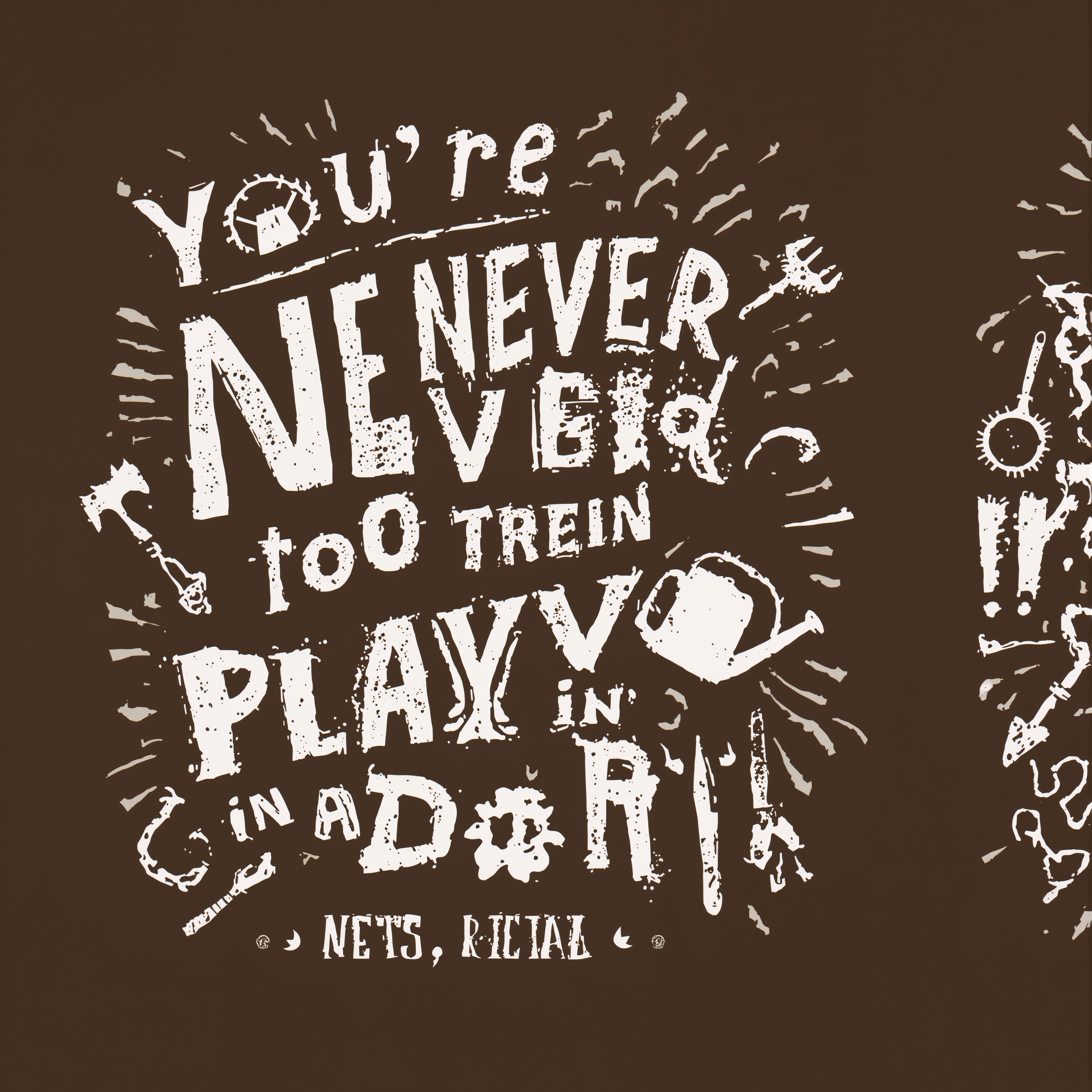 Funny Gardening Poster: 'Never Too Old To Play In The Dirt' for Garden Quotes